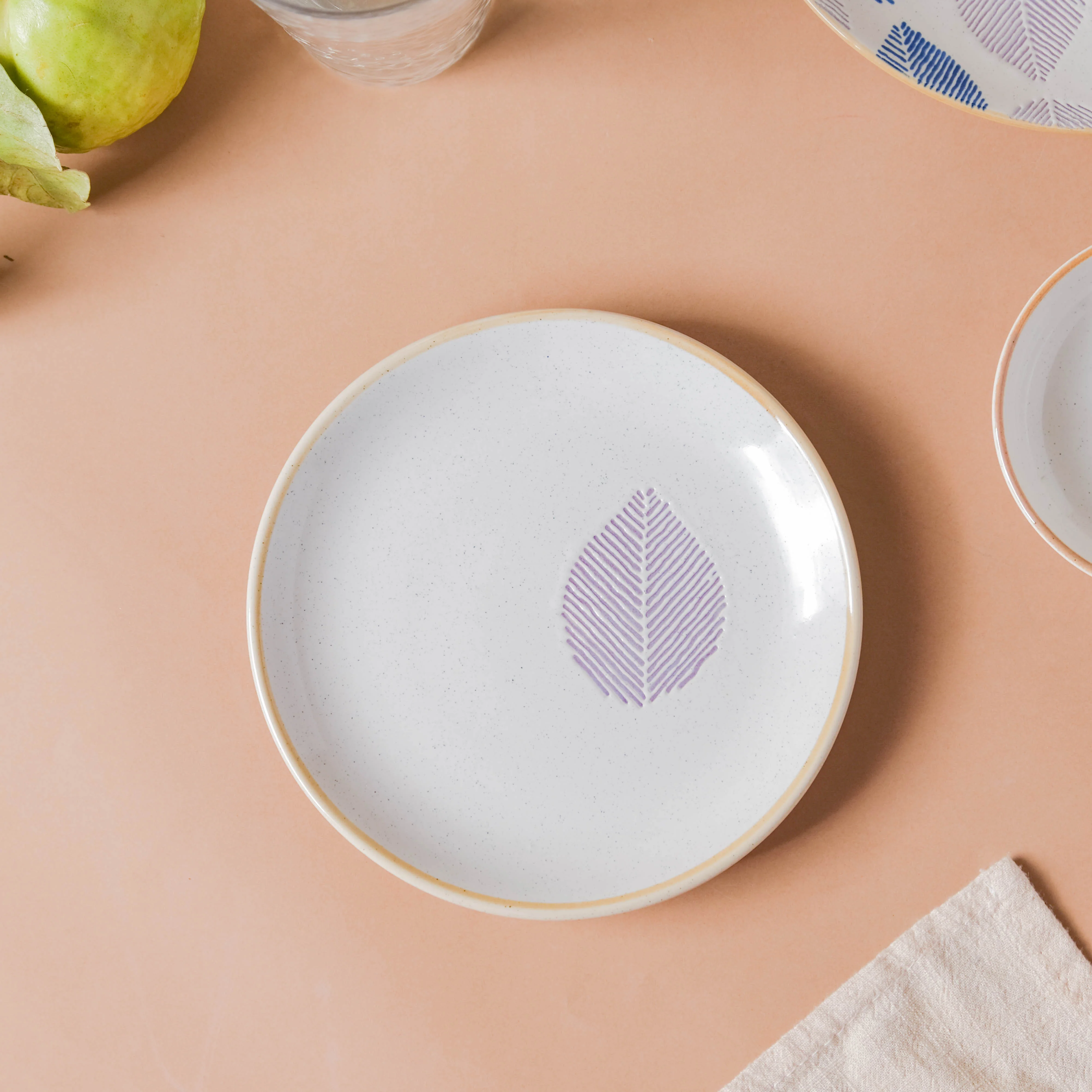 House of Eden Patterned Grey Leaf Plate 6 Inch - Image 5