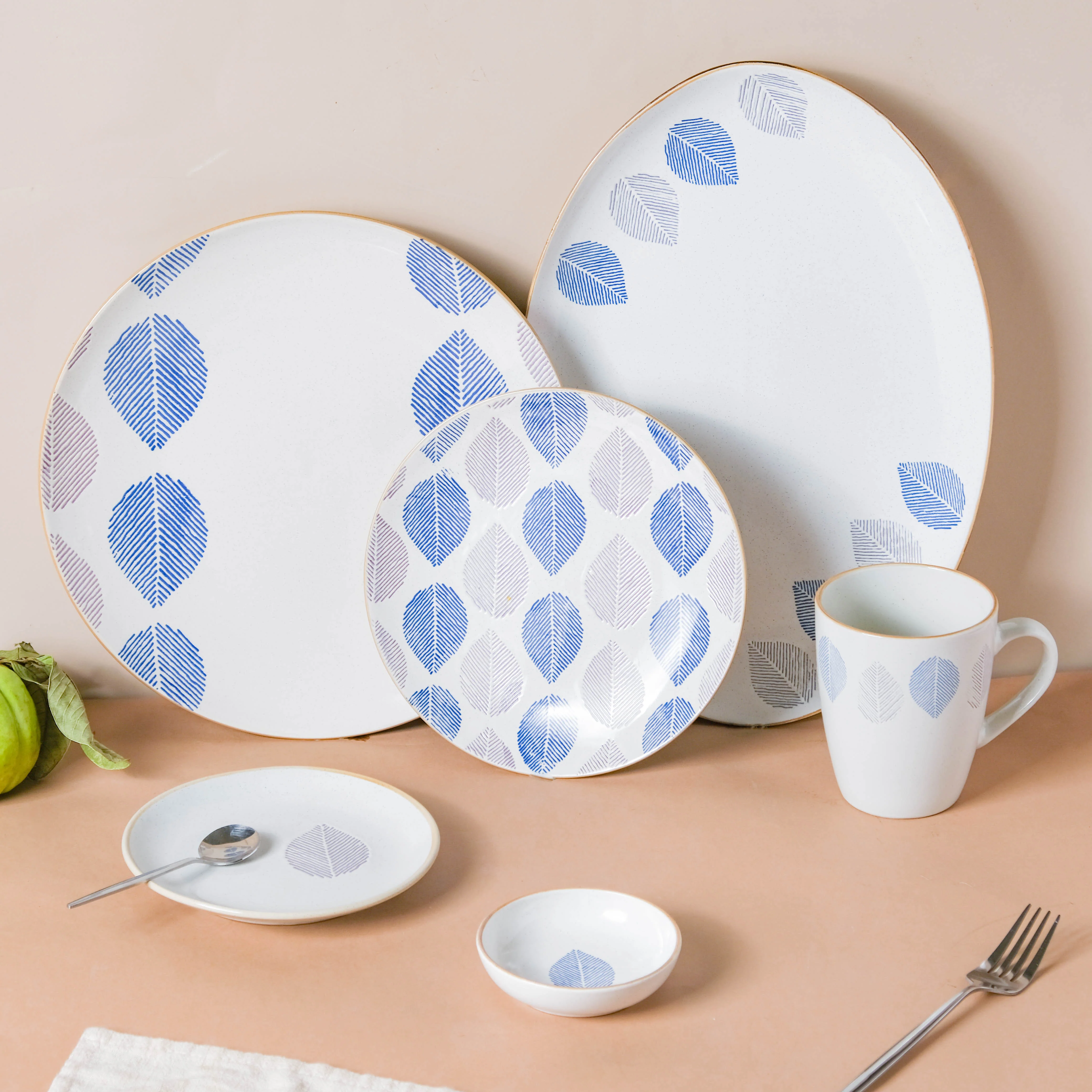 House of Eden Patterned Leaf Dinner Plate 11 Inch - Image 14
