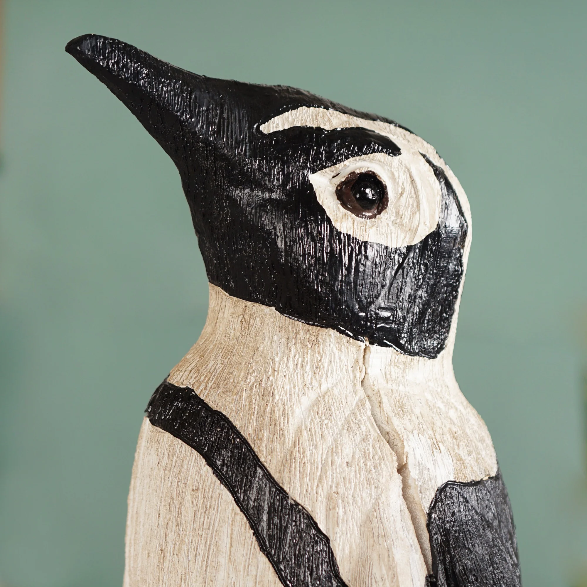 Humboldt Penguin Wooden Carved Finish Resin Decor Large - Image 6