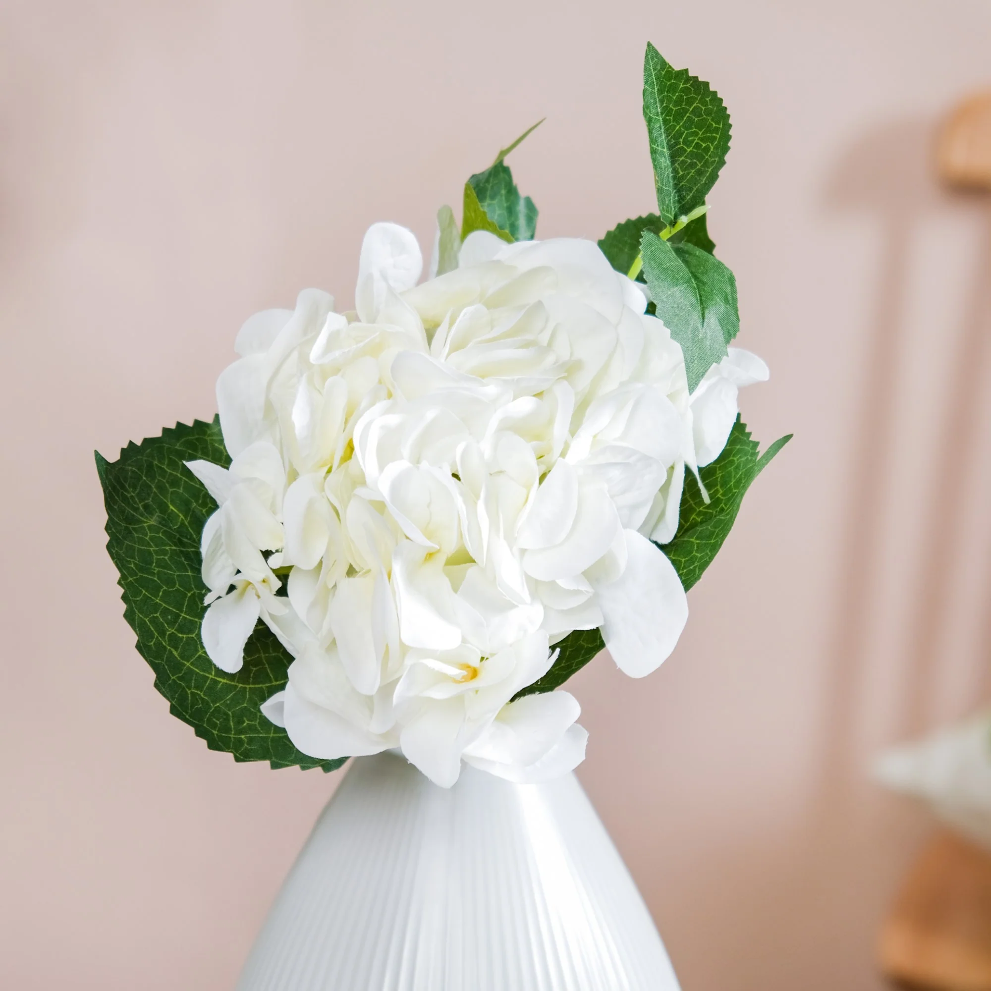 Hydrangea With Leaves White - Image 5