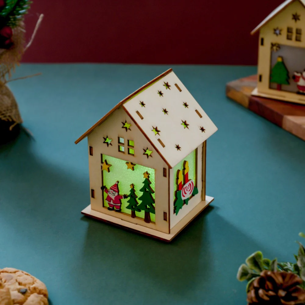 Illuminate DIY Santa LED Wooden House Decor Large - Image 2