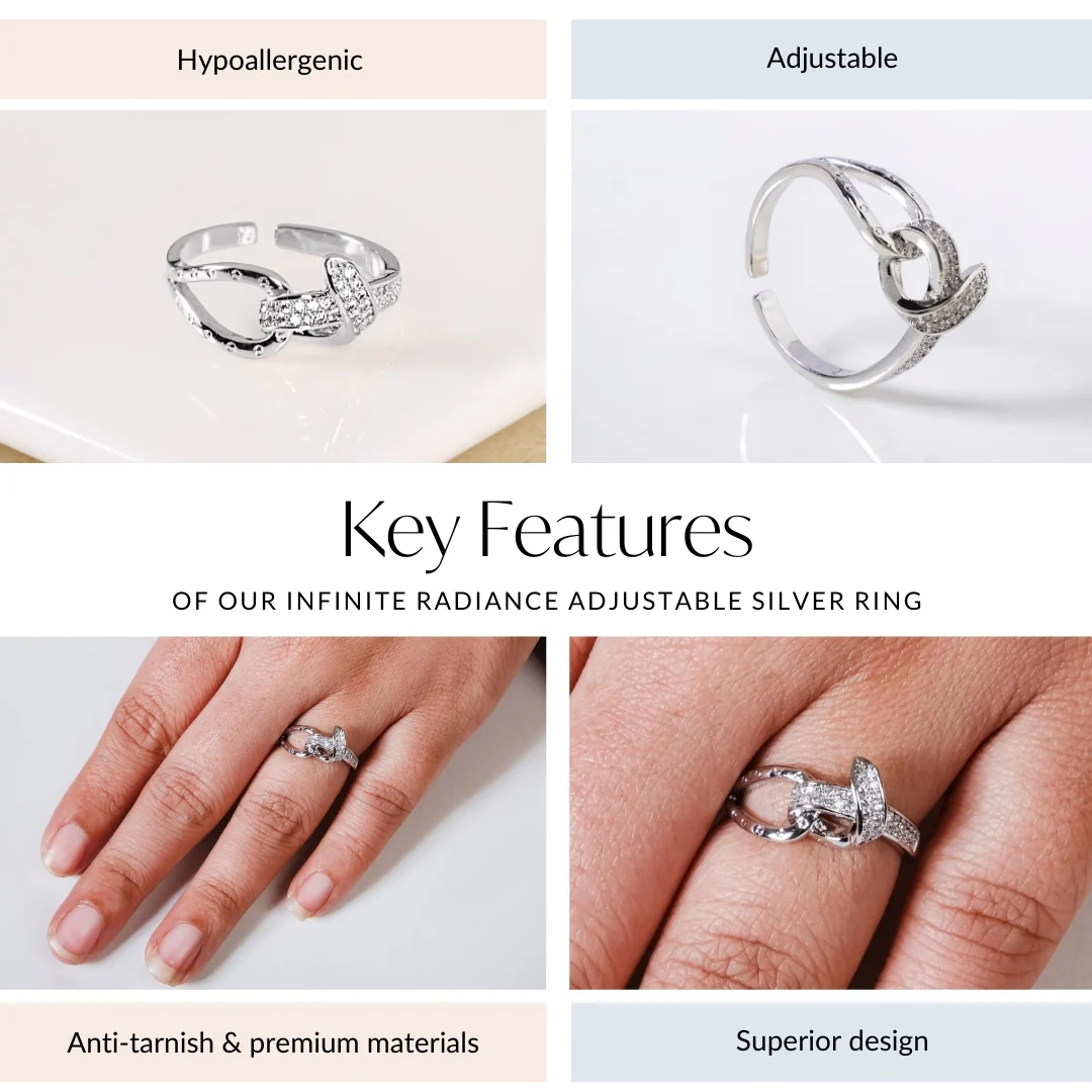 Infinite Radiance Adjustable Silver Ring - Image 4