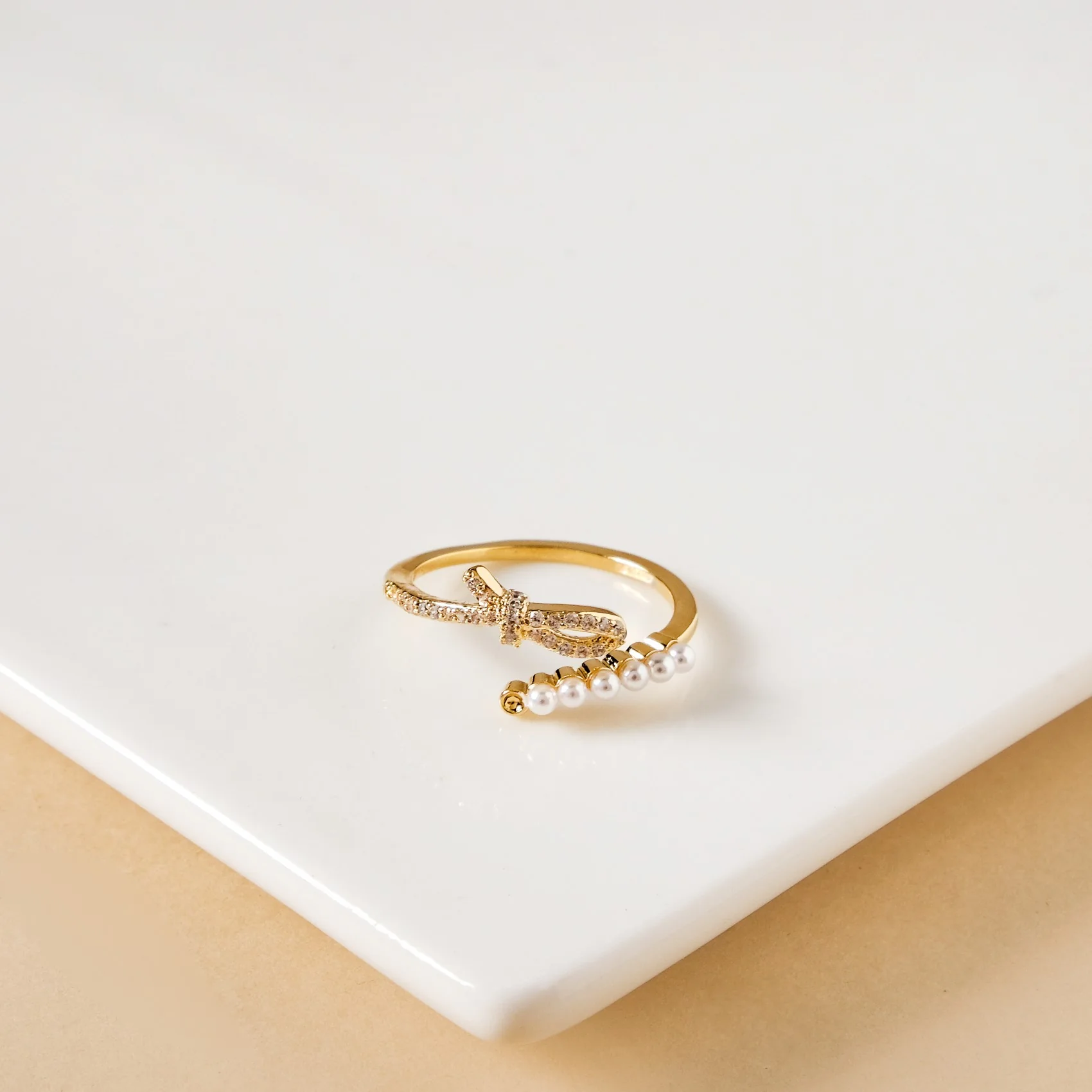 Infinity Pearl Bypass Ring - Image 5