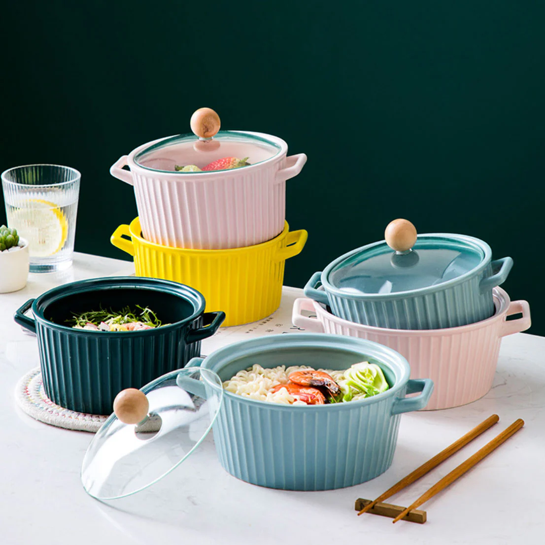Serving Pot With Lid Yellow - Image 3