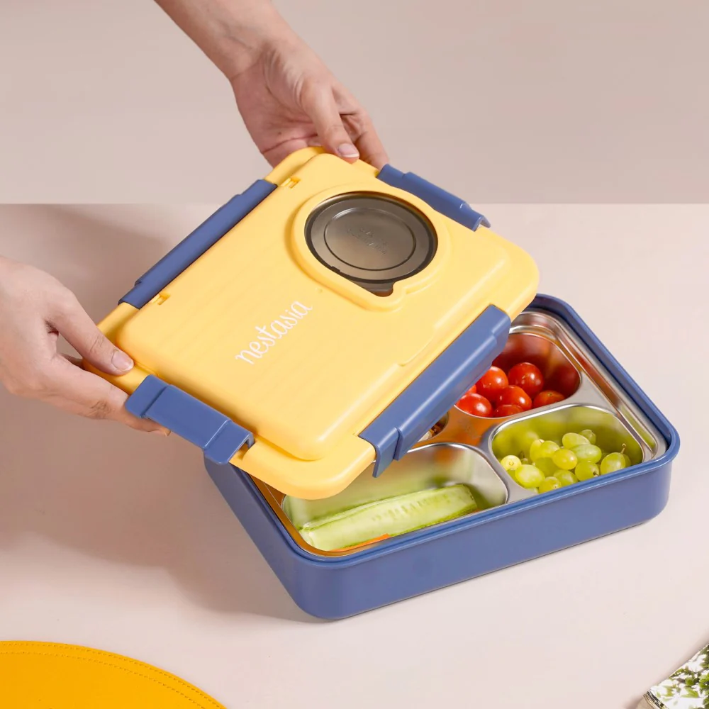 Blue insulated stainless steel tiffin box - Image 2