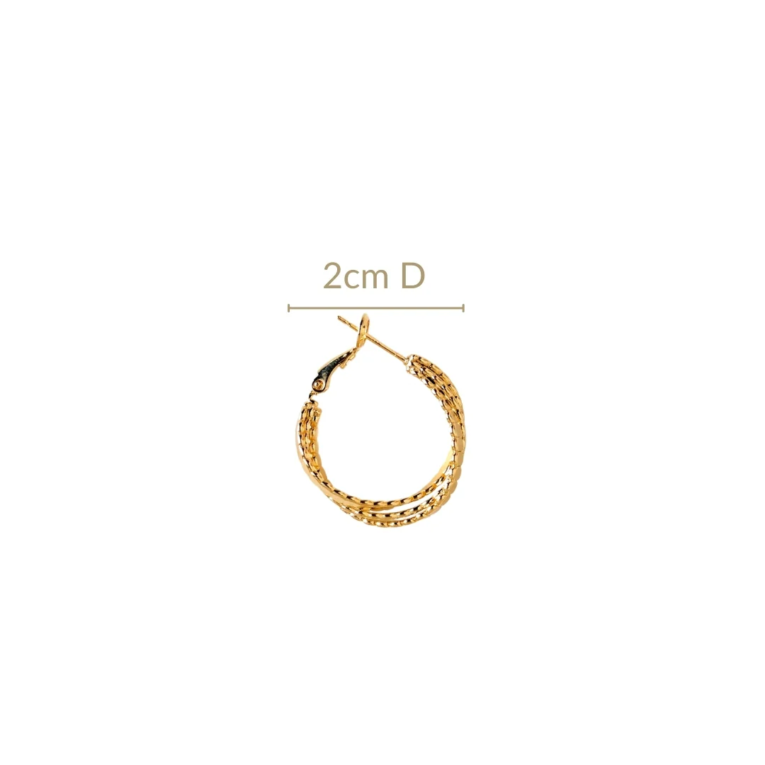 Interwoven Gold Ridge Hoops - Image 3