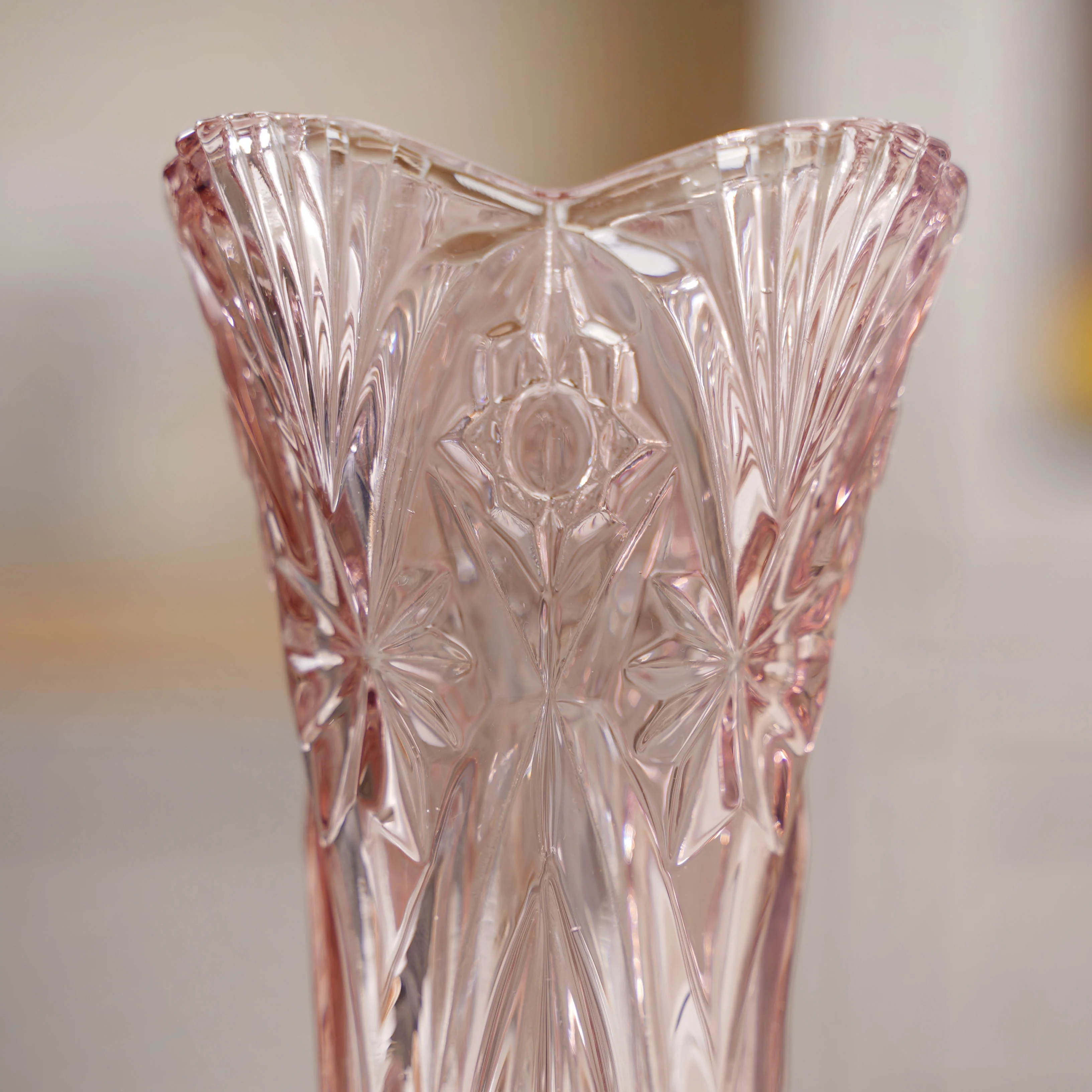 Pink Cut Glass Vase - Image 6