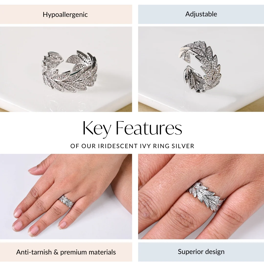 Iridescent Ivy Ring Silver - Image 4
