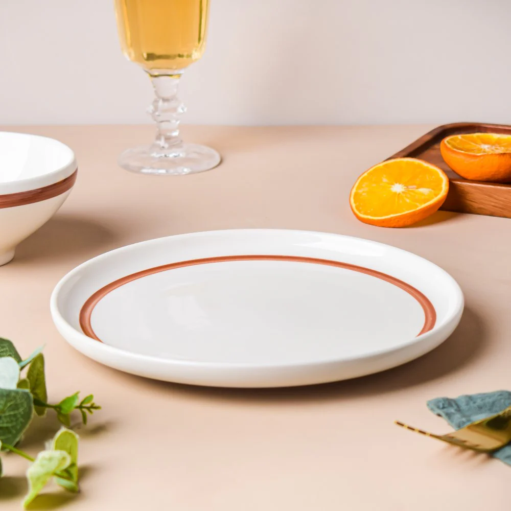 Ivory Ceramic Snack Plate 8 Inch - Image 4