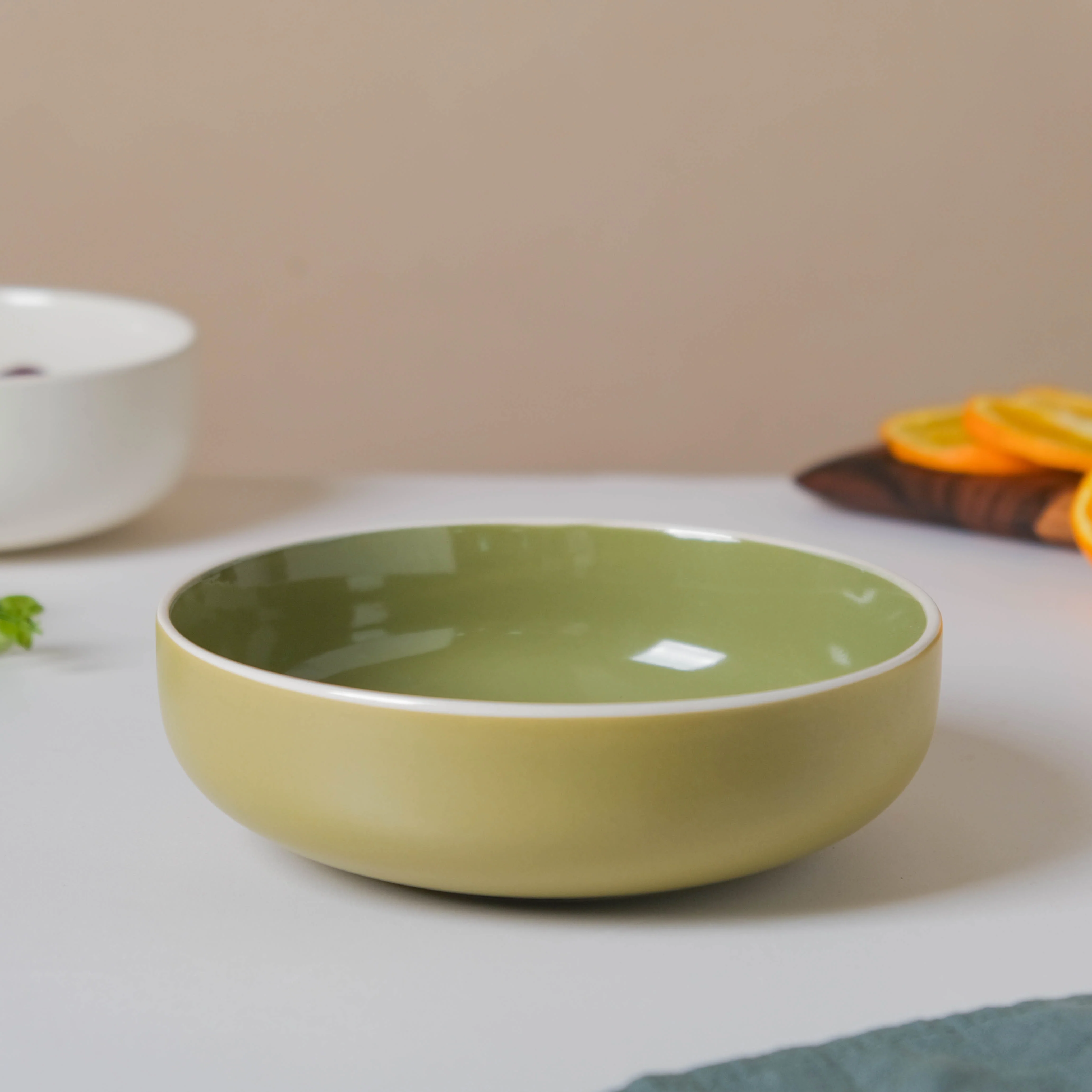 Jaen Olive Green Snack Bowl 7 Inch - Image 5