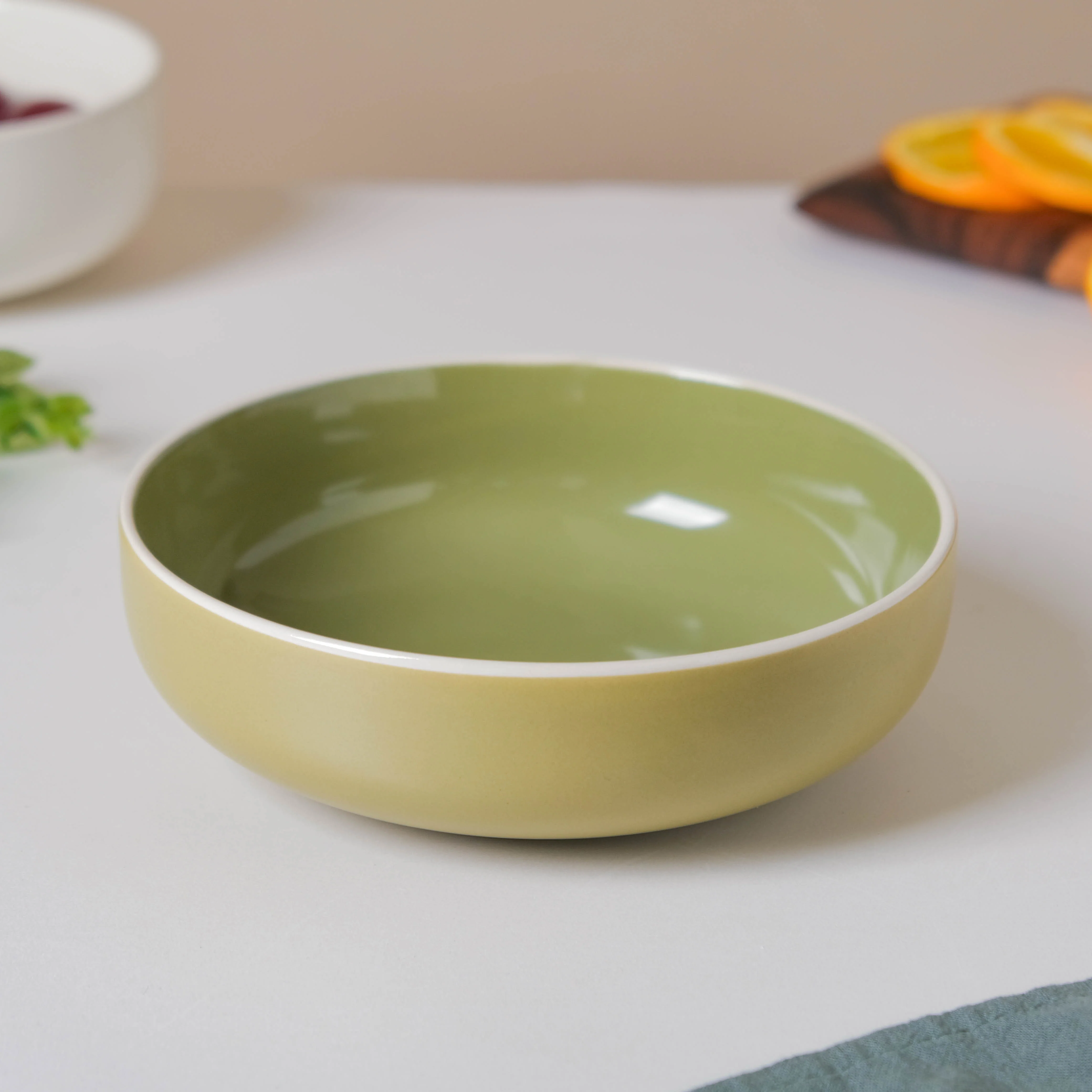 Jaen Olive Green Snack Bowl 7 Inch - Image 6