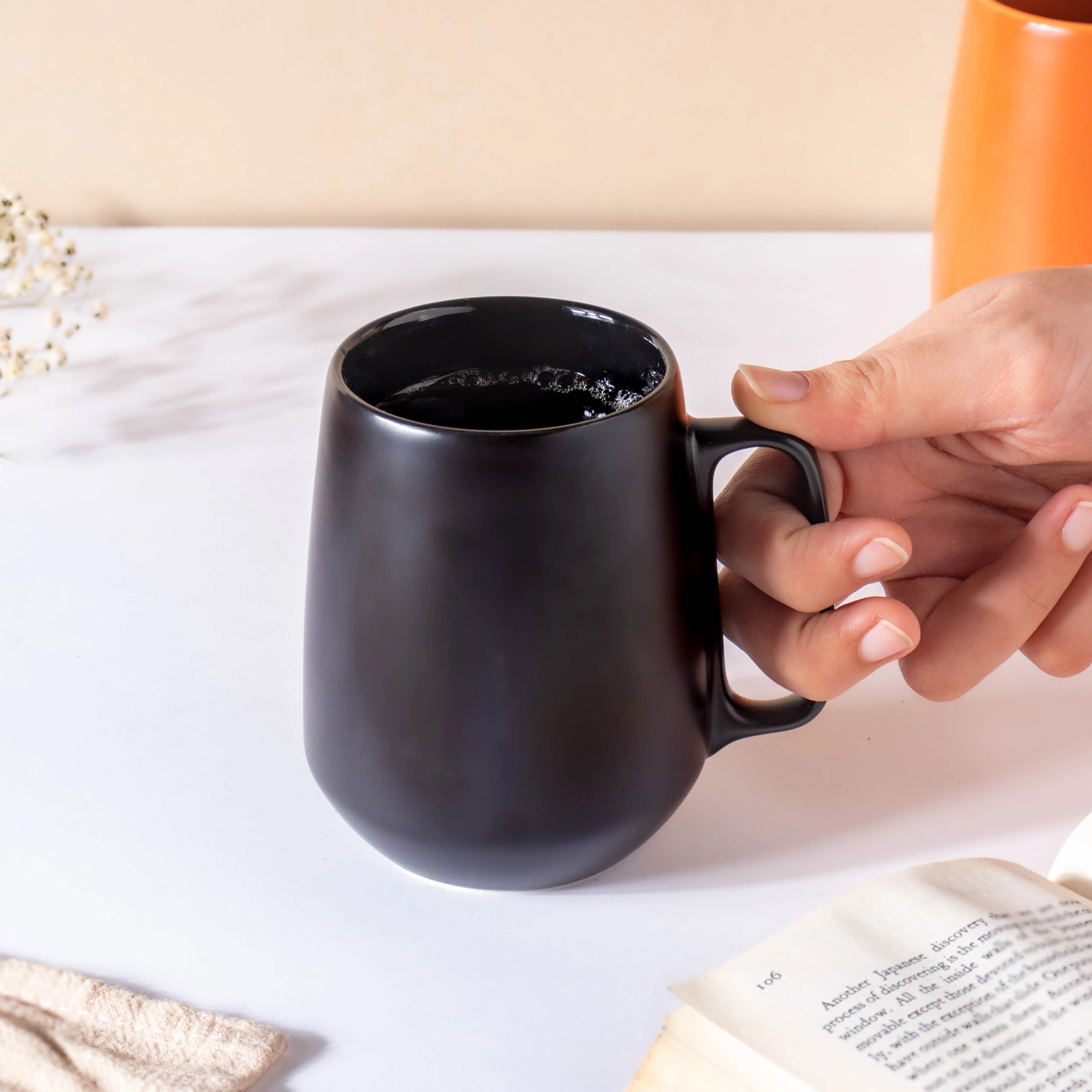Jet Black Coffee Mug 300 ml - Image 2