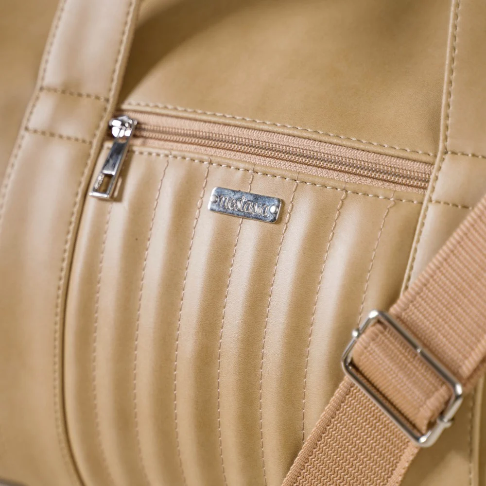 Jet-Setter Duffle Bag Beige Large 17x9 Inch - Image 8