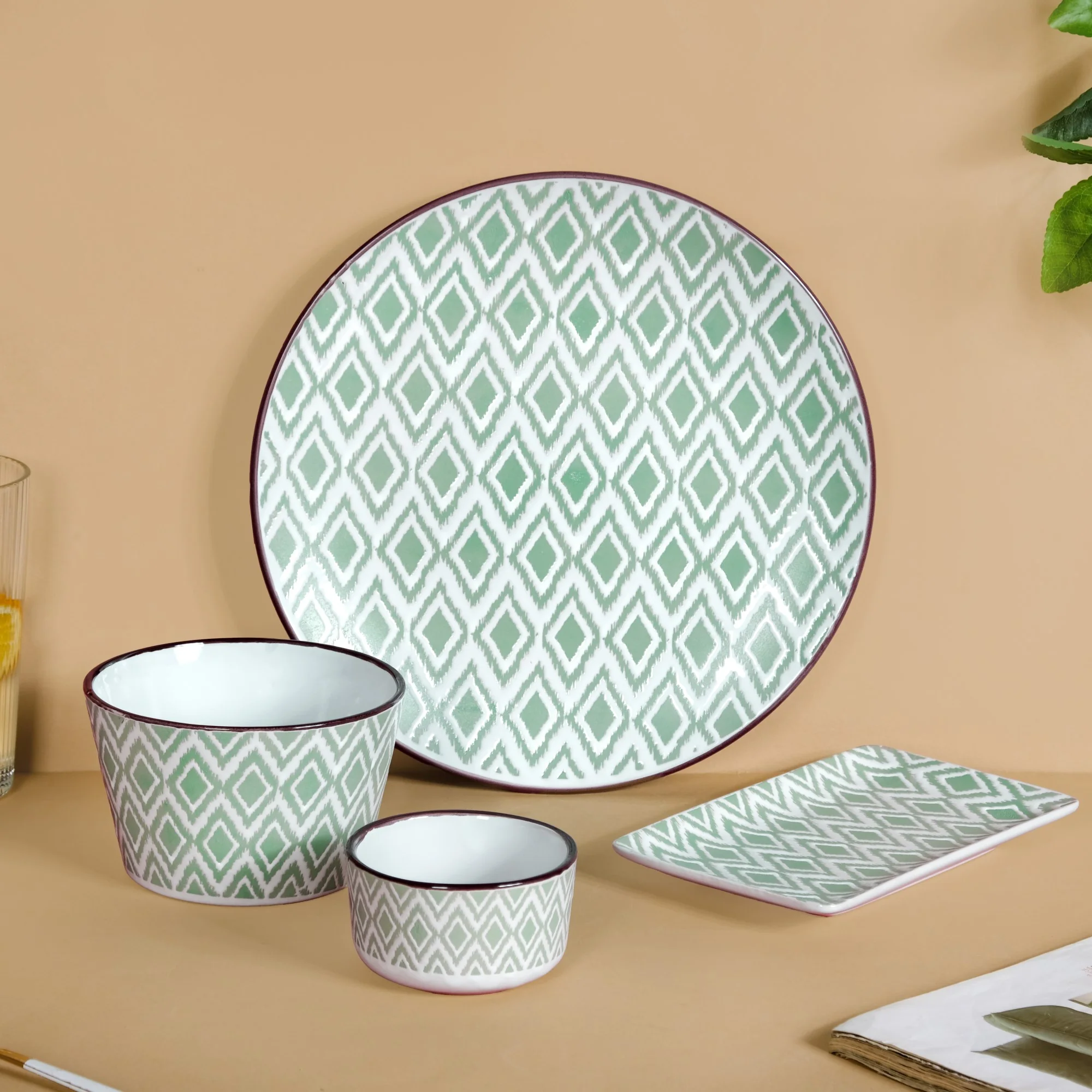 Kaleido Mint Green 16 Piece Dinner Set For 4 - Image 2