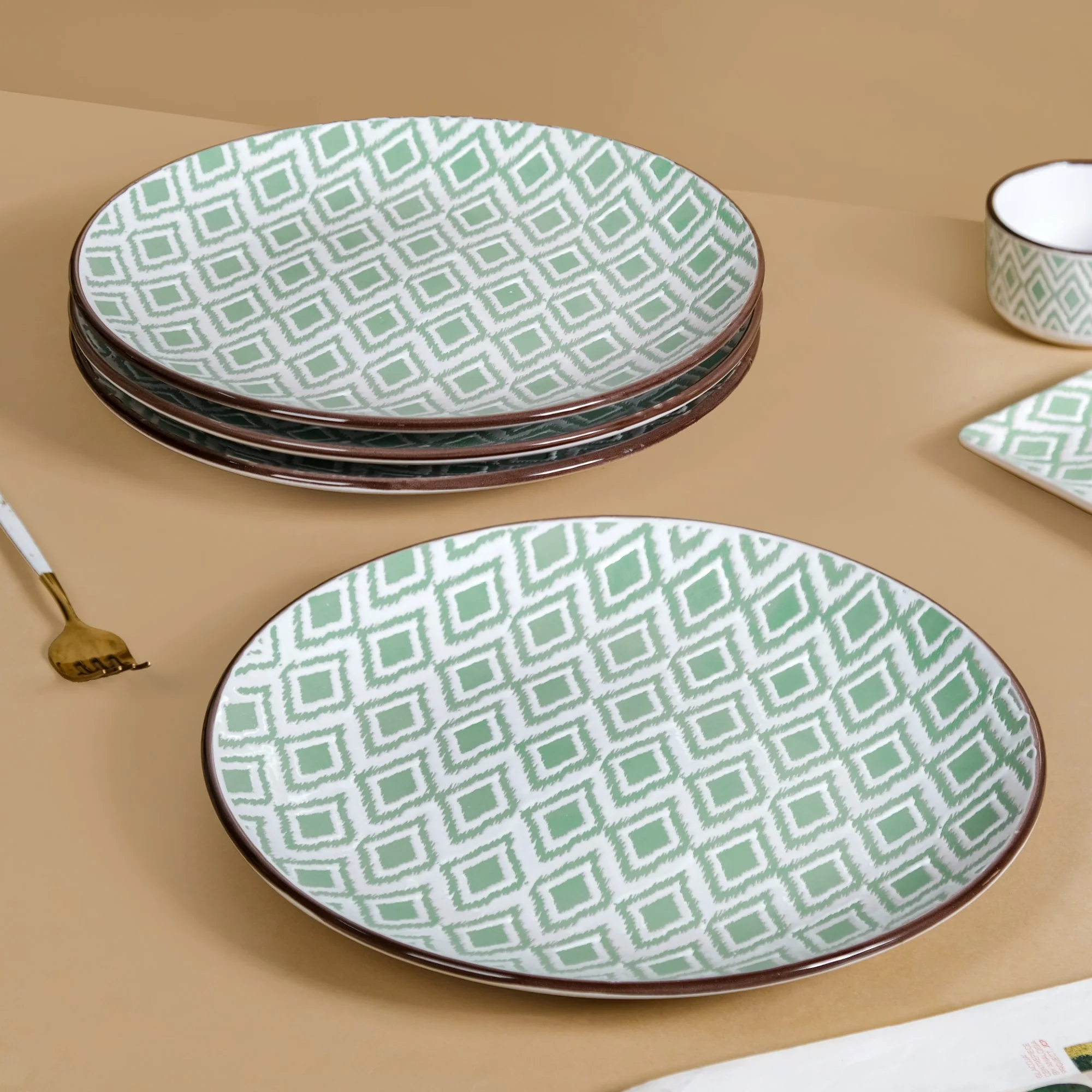 Kaleido Mint Green 16 Piece Dinner Set For 4 - Image 7
