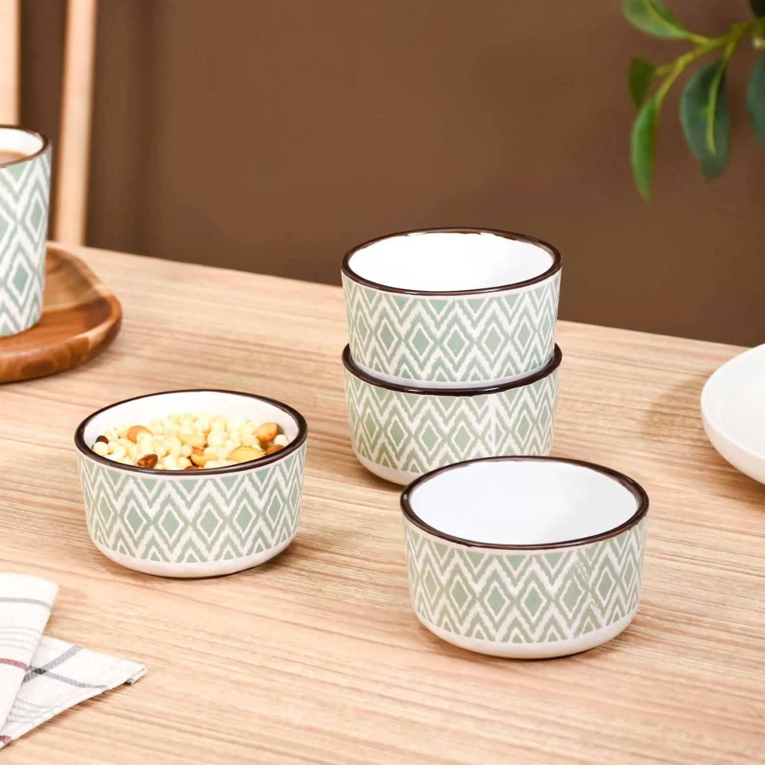 Kaleido Small Bowls For Snacks Set Of 4 Green 200ml - Image 2