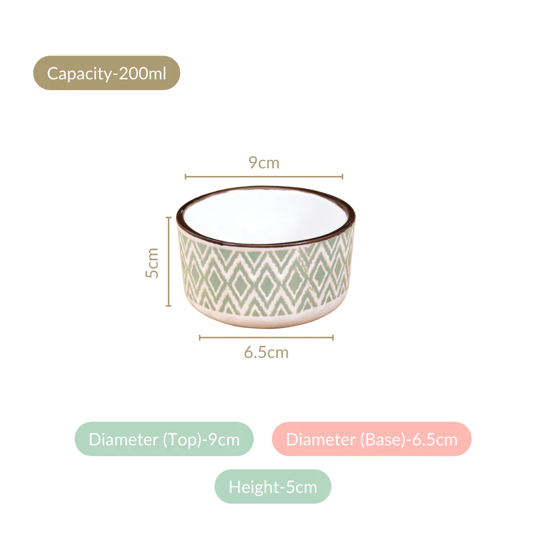 Kaleido Small Bowls For Snacks Set Of 4 Green 200ml - Image 4
