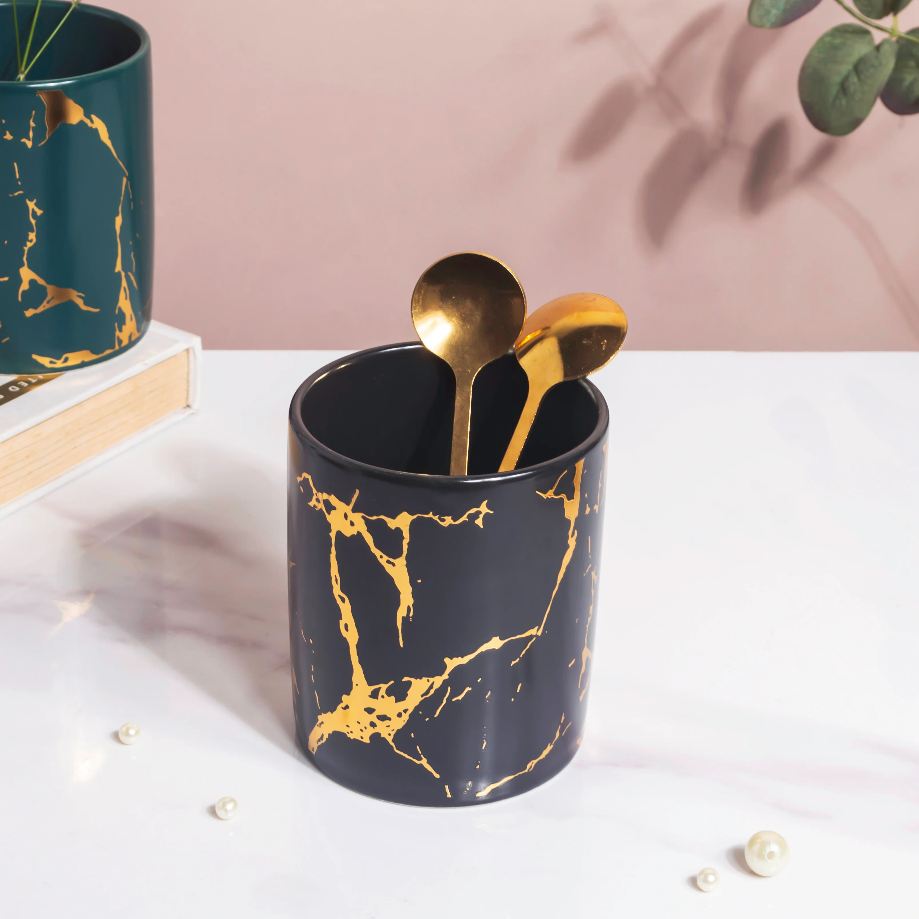 Kintsugi Ceramic Organiser Black - Image 3