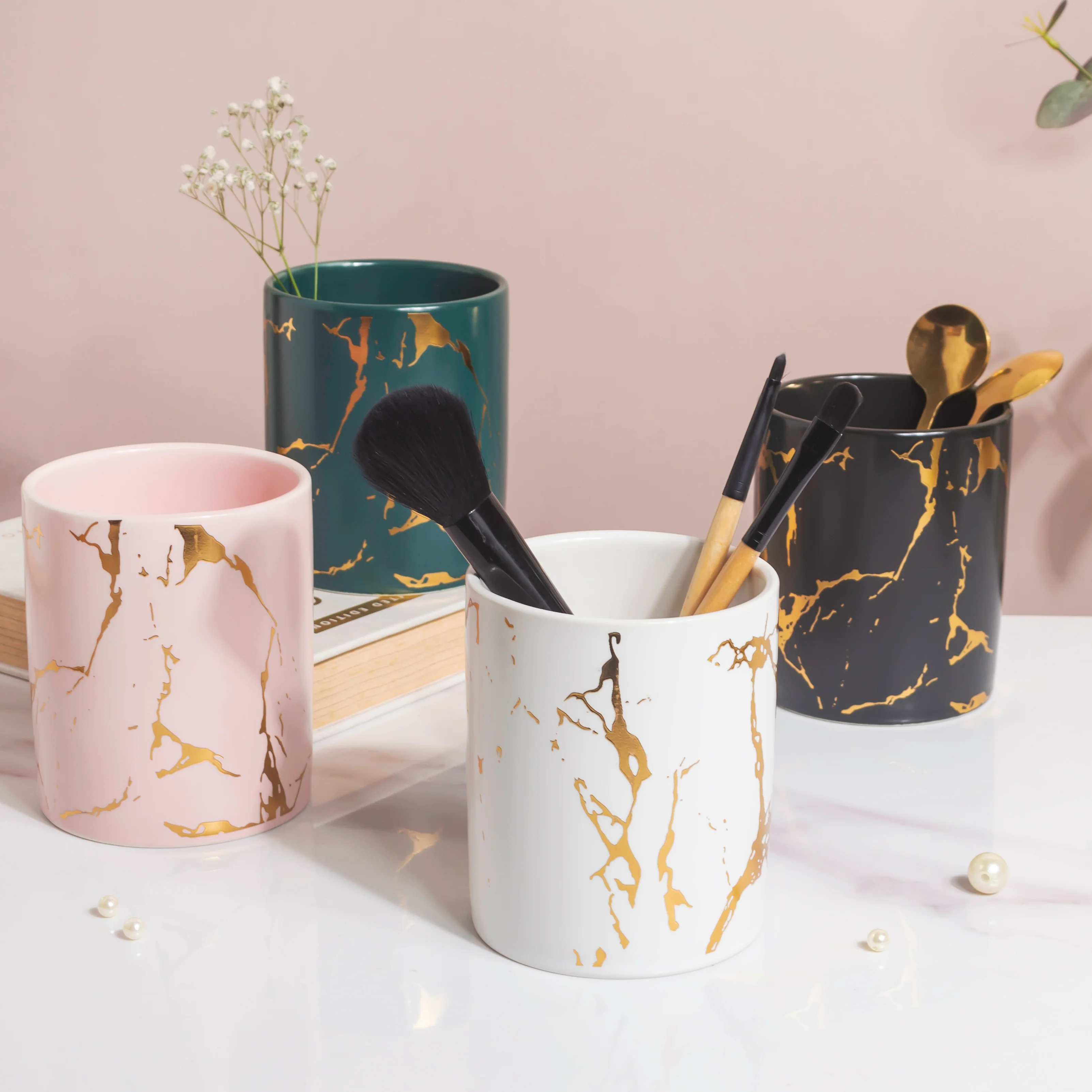 Kintsugi Ceramic Organiser Pink - Image 8