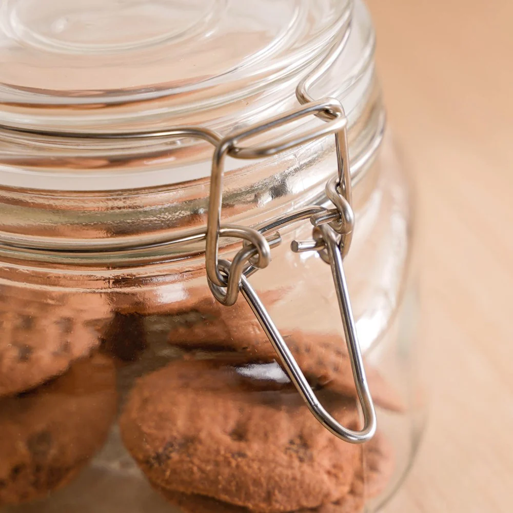 Set Of 4 Glass Storage Kitchen Jars With Clip Lids 500ml - Image 12