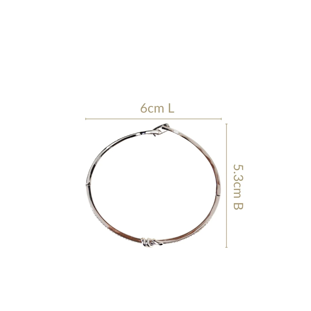Knotted Glamour Silver Cuff Bracelet - Image 3