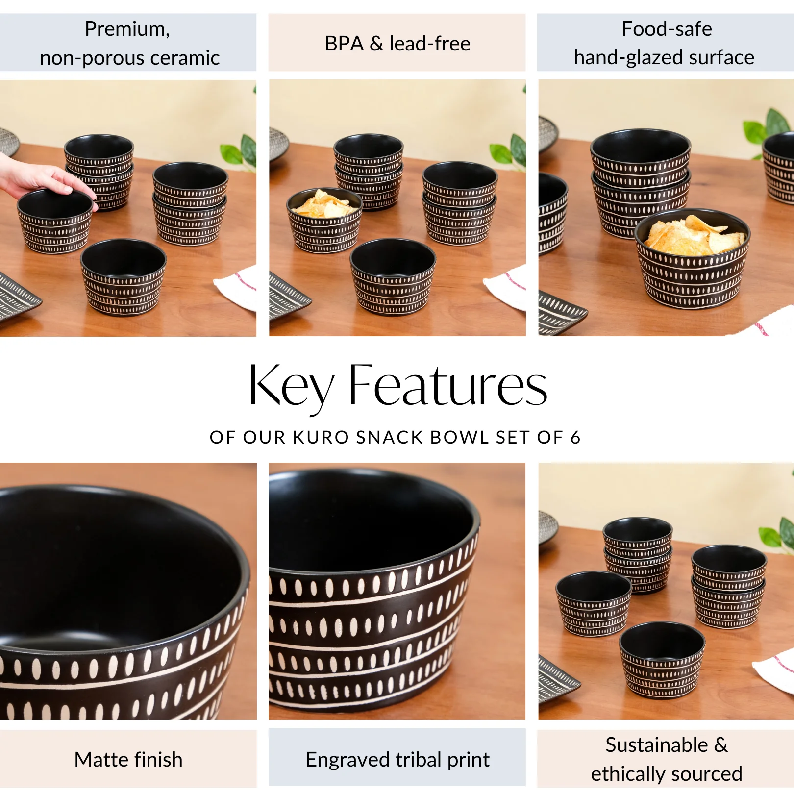 Kuro Snack Bowl Set Of 6 400ml - Image 5