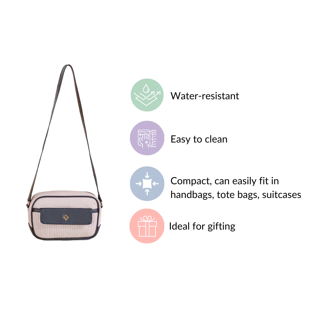 La Fusion Sling Bag Purse For Women Grey - Image 4