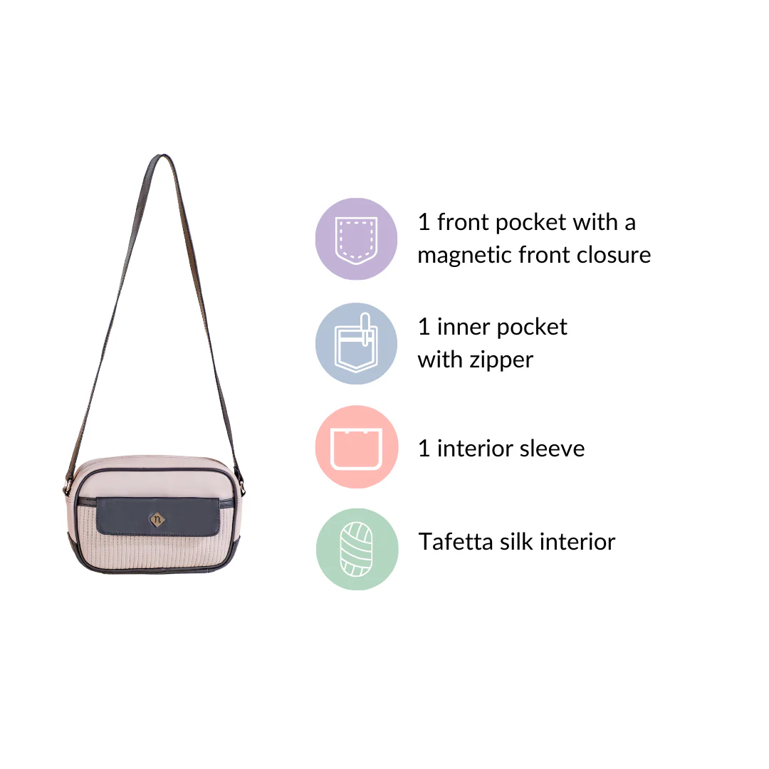 La Fusion Sling Bag Purse For Women Grey - Image 6