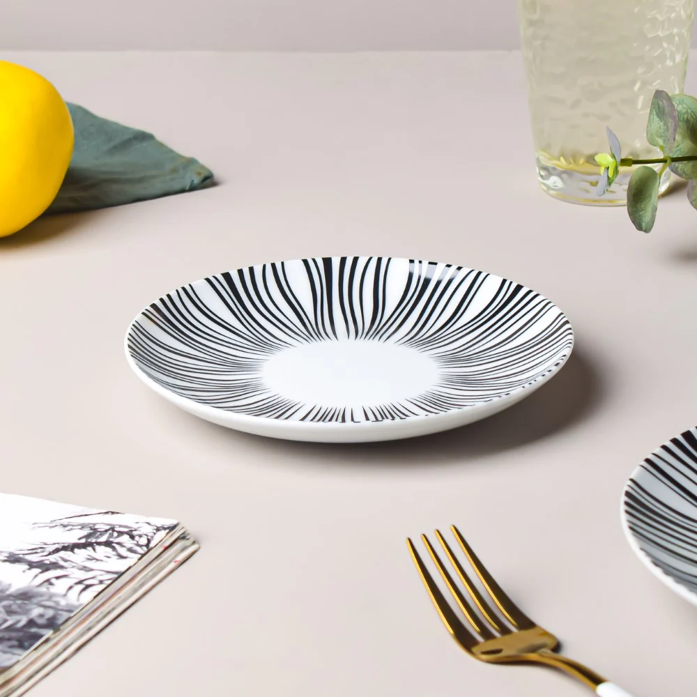 La Mode Printed Ceramic Dessert Plate White 6 Inch - Image 6