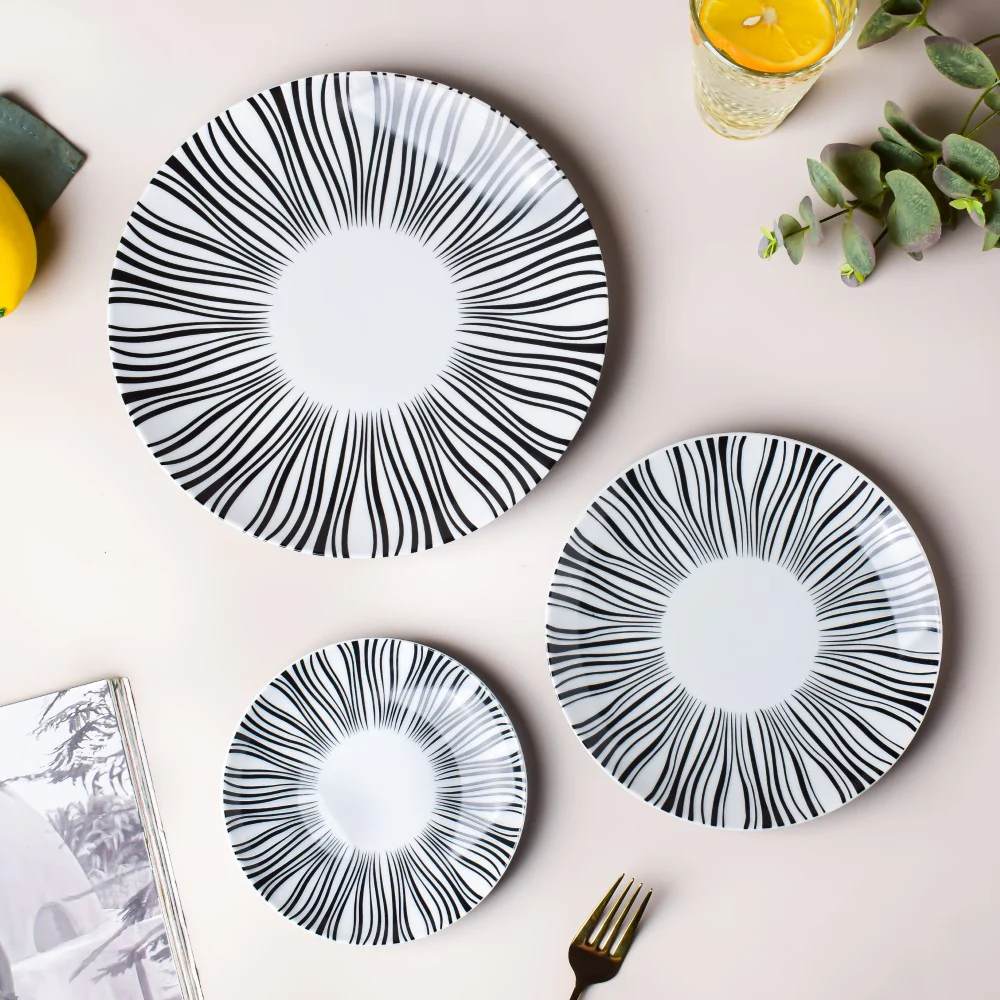 La Mode Printed Ceramic Dinner Plate White 10 Inch - Image 7