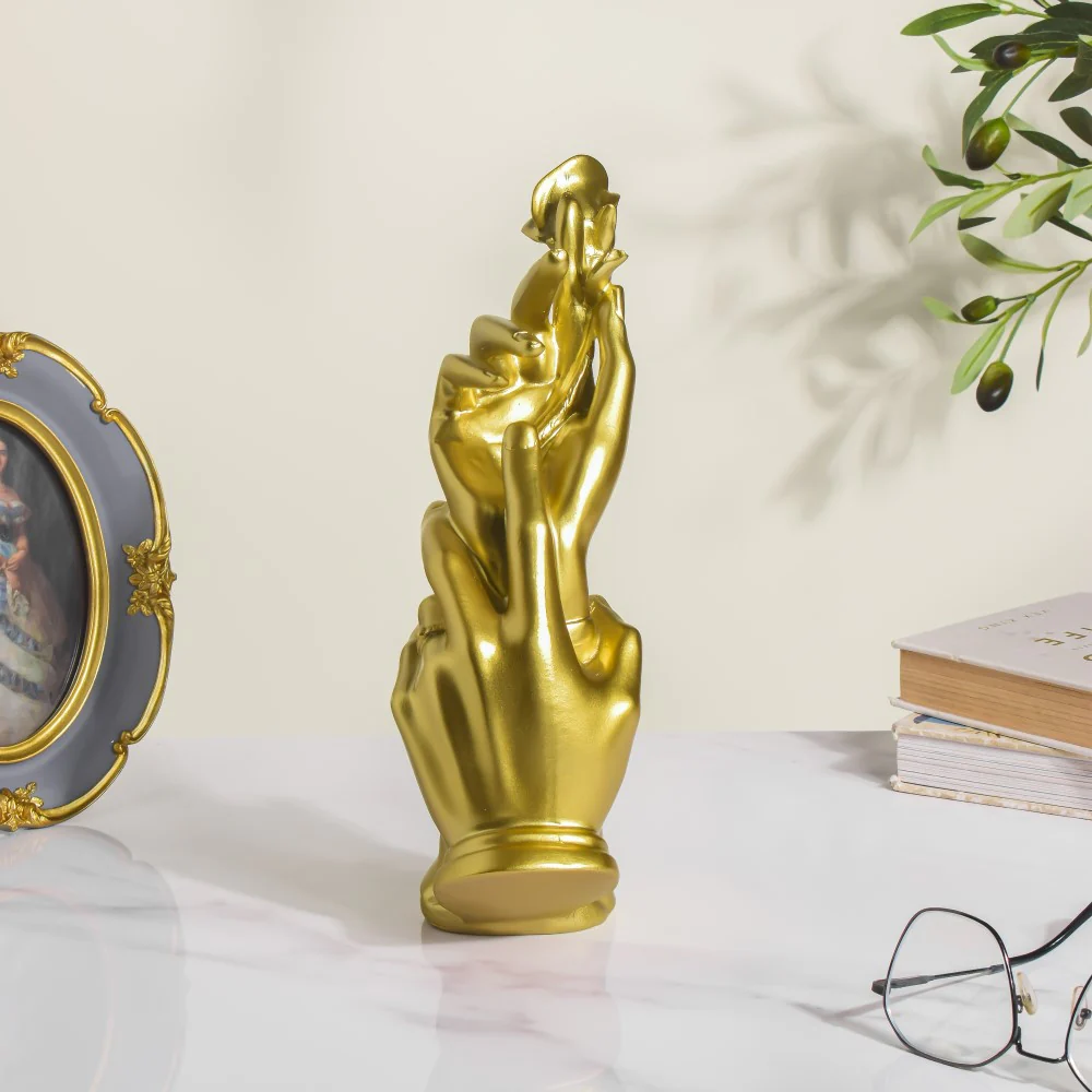 Lady With Rose Hand Gesture Decor Object 11 Inch - Image 4