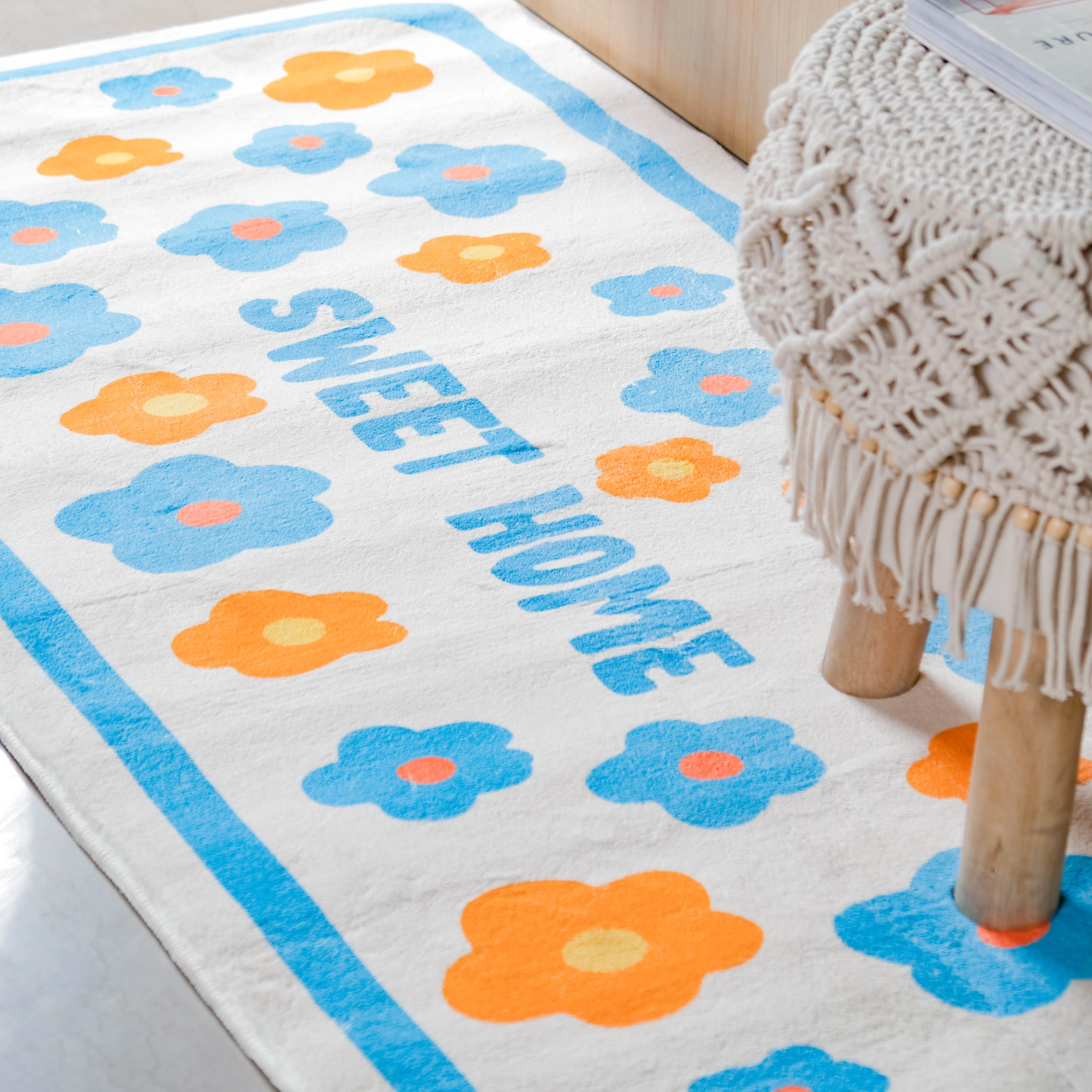 Large Blue Flower Floor Runner - Image 5