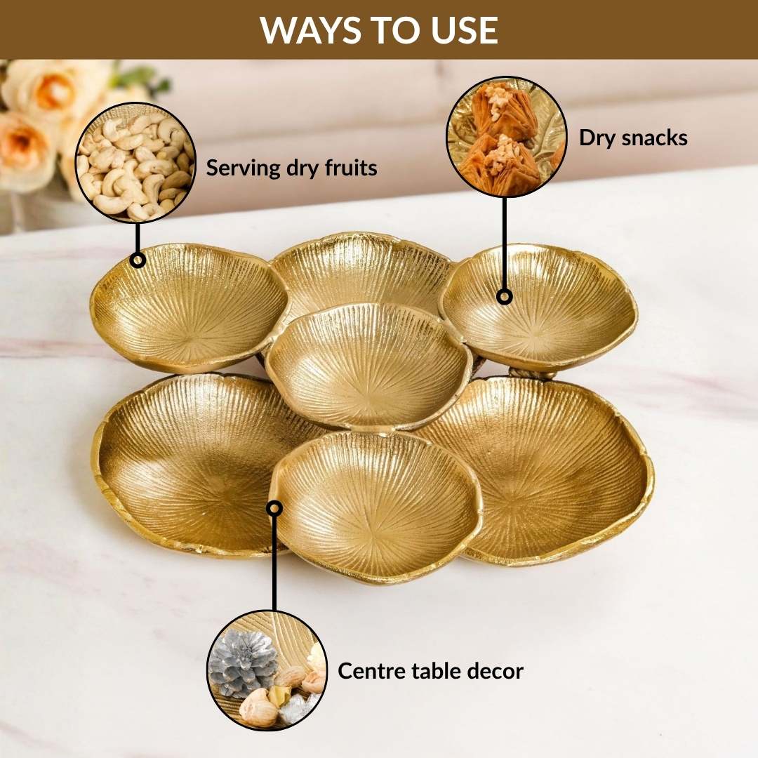 Large Clustered Bowls Platter Gold - Image 6
