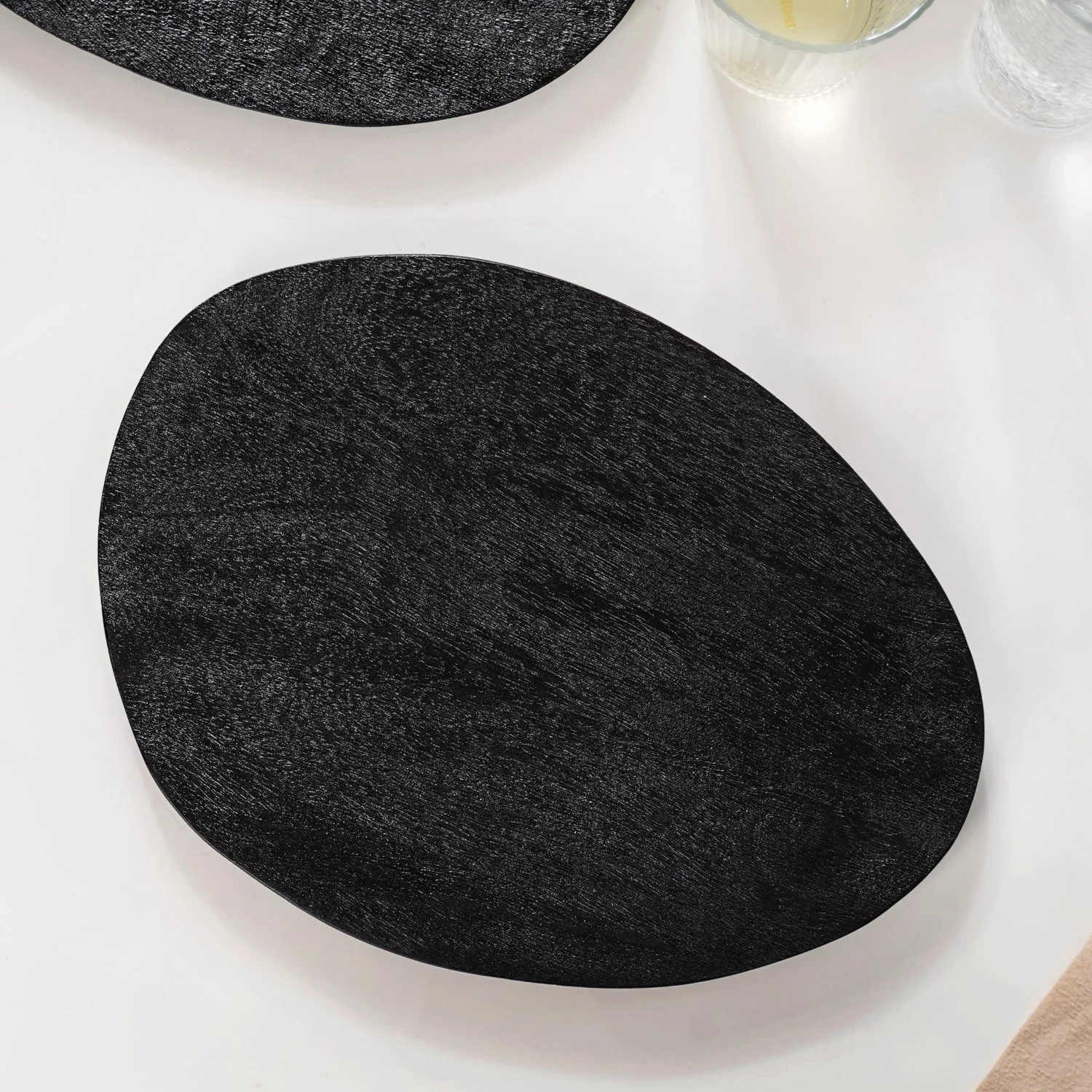 Large Natural Mango Wood Platter Black - Image 2