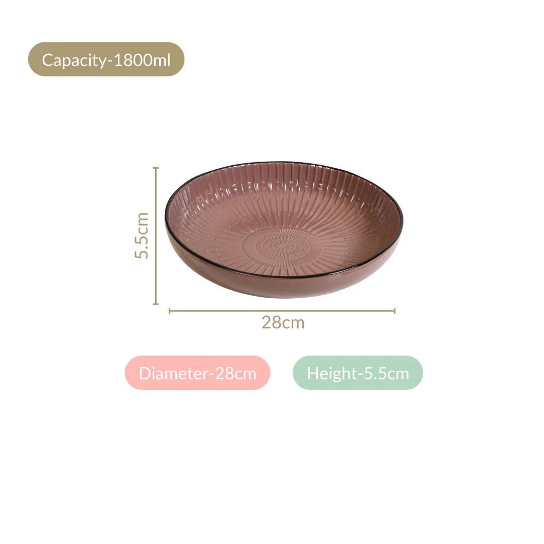 Large Salad Serving Bowl Set Of 2 Taupe 1800ml - Image 4