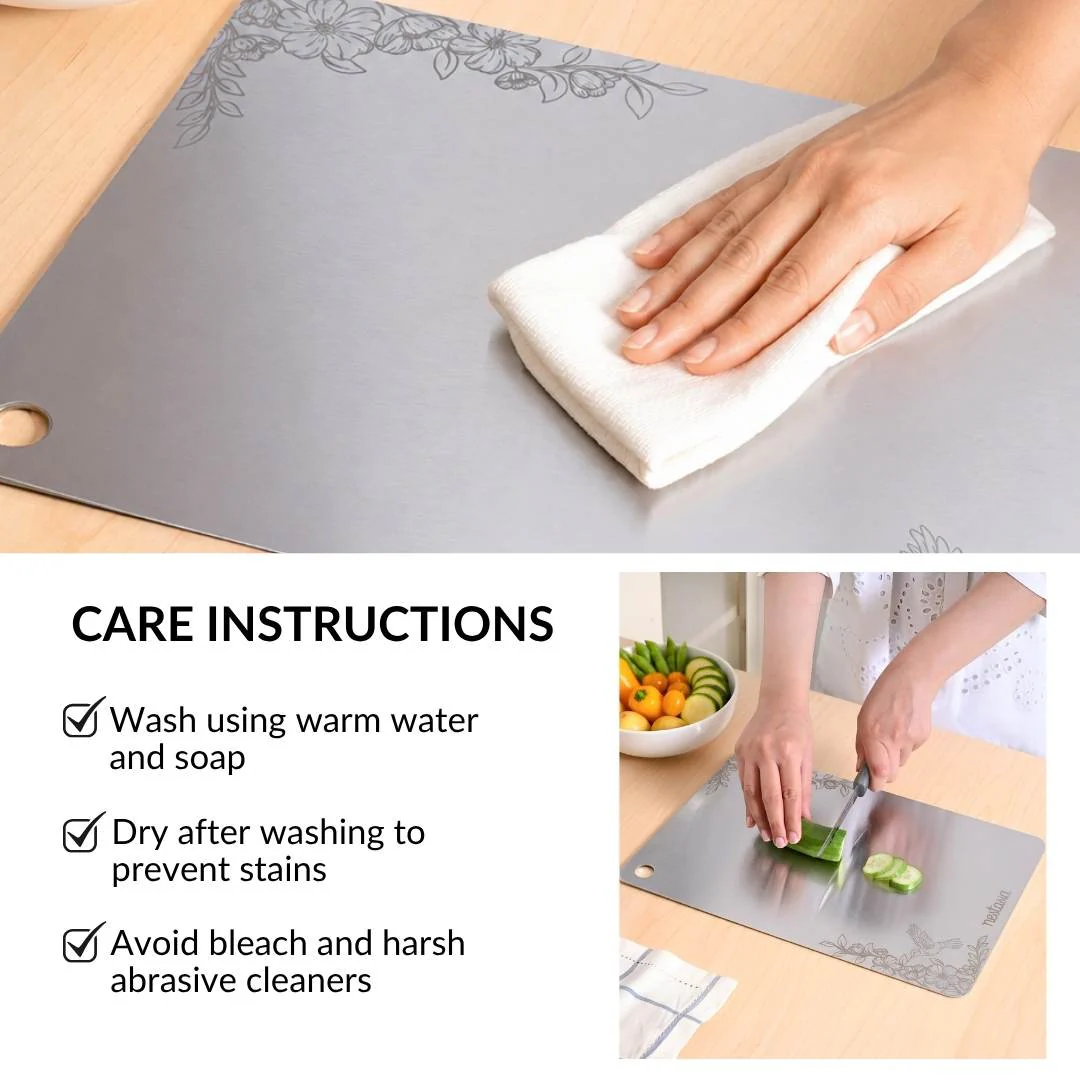 Laser Etched Stainless Steel Chopping Board 35x25cm - Image 6