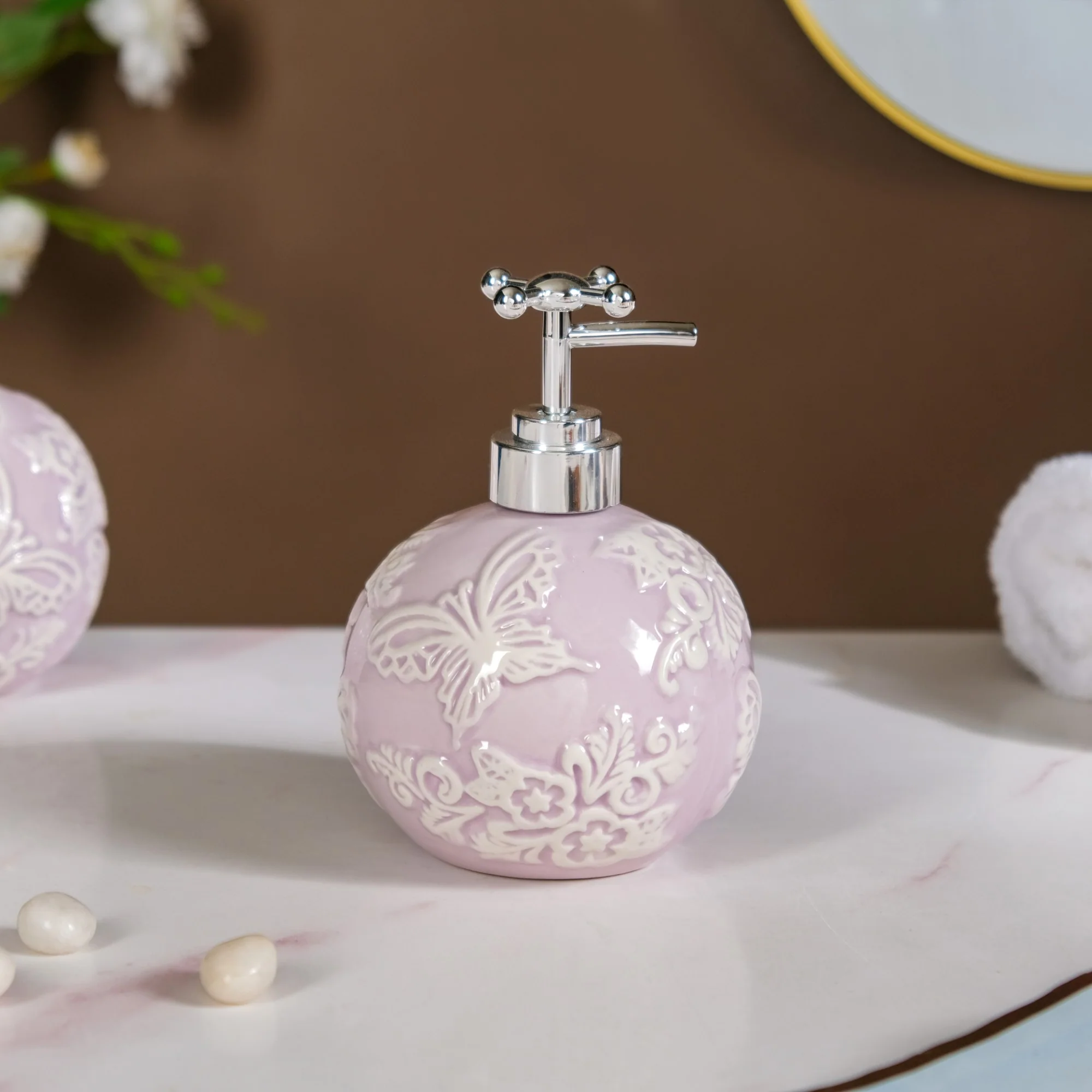 Lavender Butterfly Bath Accessories Set Of 3 - Image 6