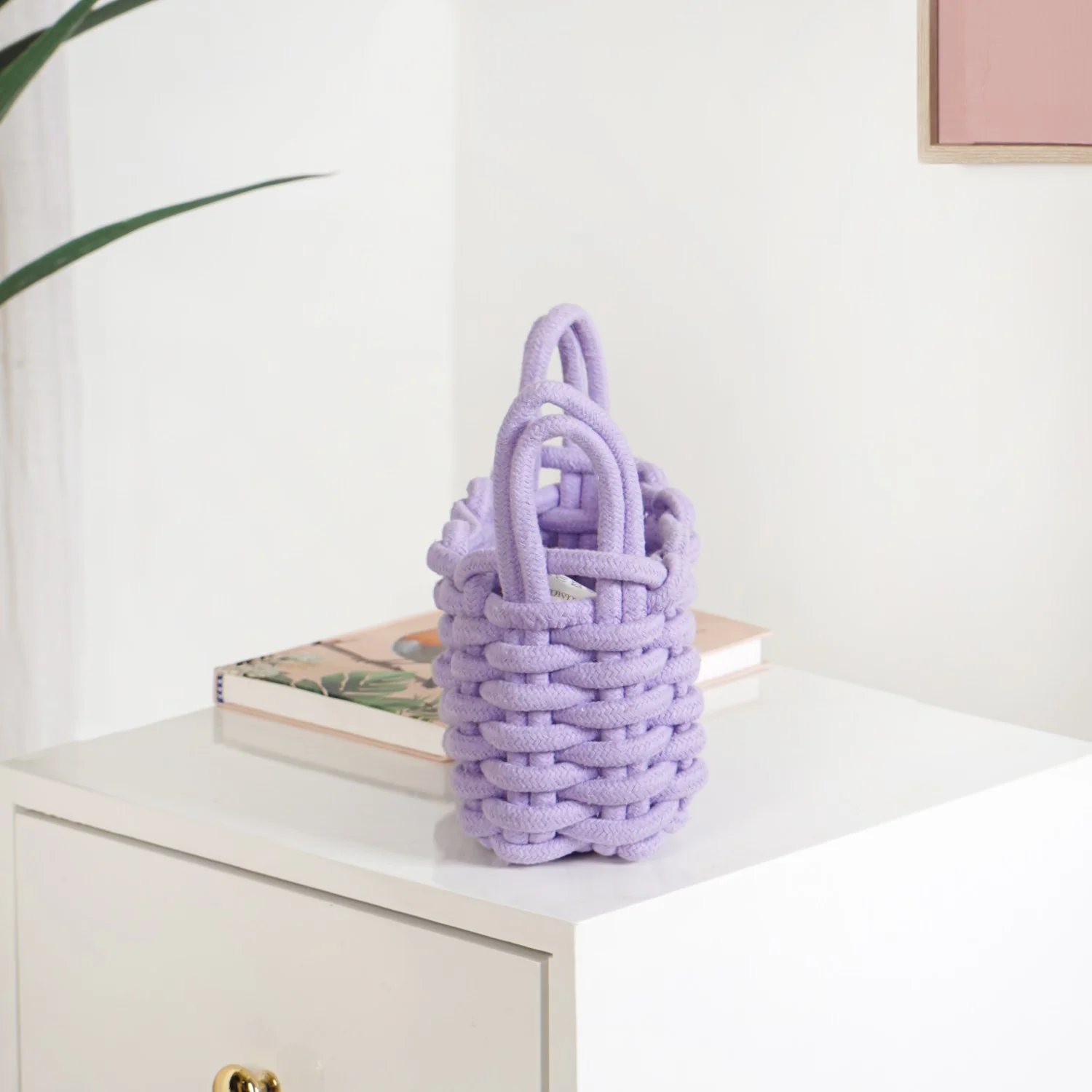 Lavender Rope Style Small Basket 21cm - Image 7