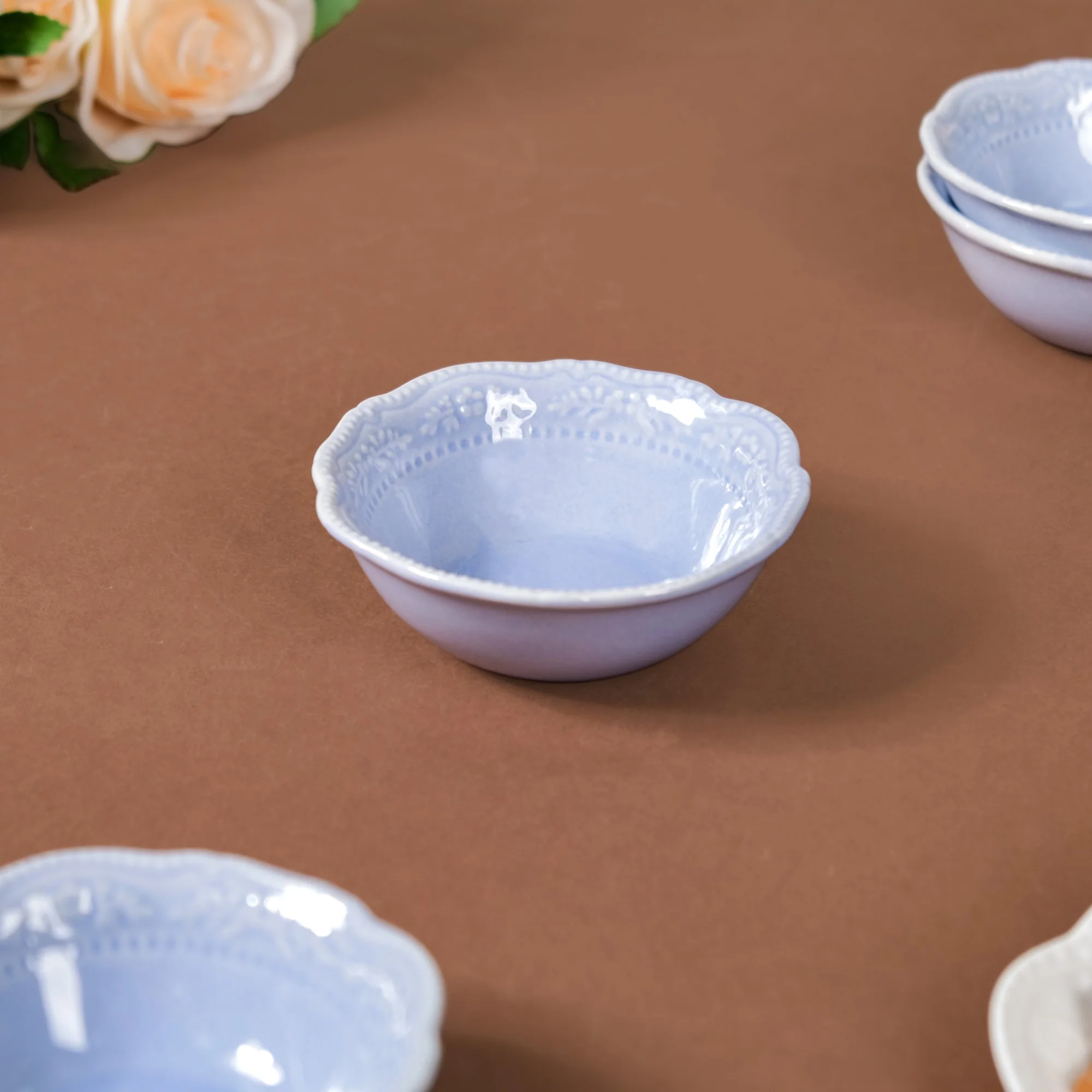 Lavender Vintage Ceramic Bowl Set Of 4 150ml - Image 4
