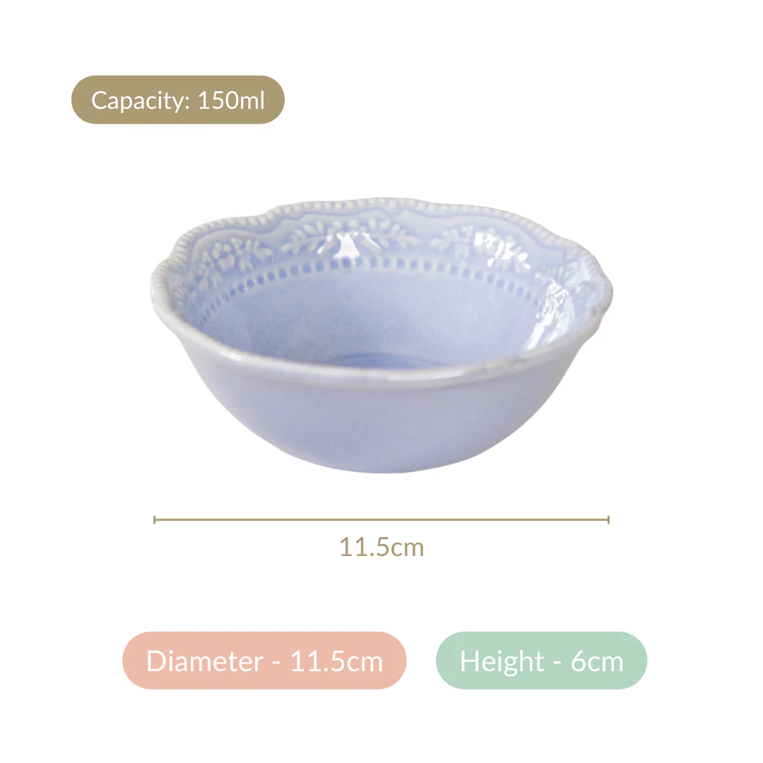 Lavender Vintage Ceramic Bowl Set Of 4 150ml - Image 6