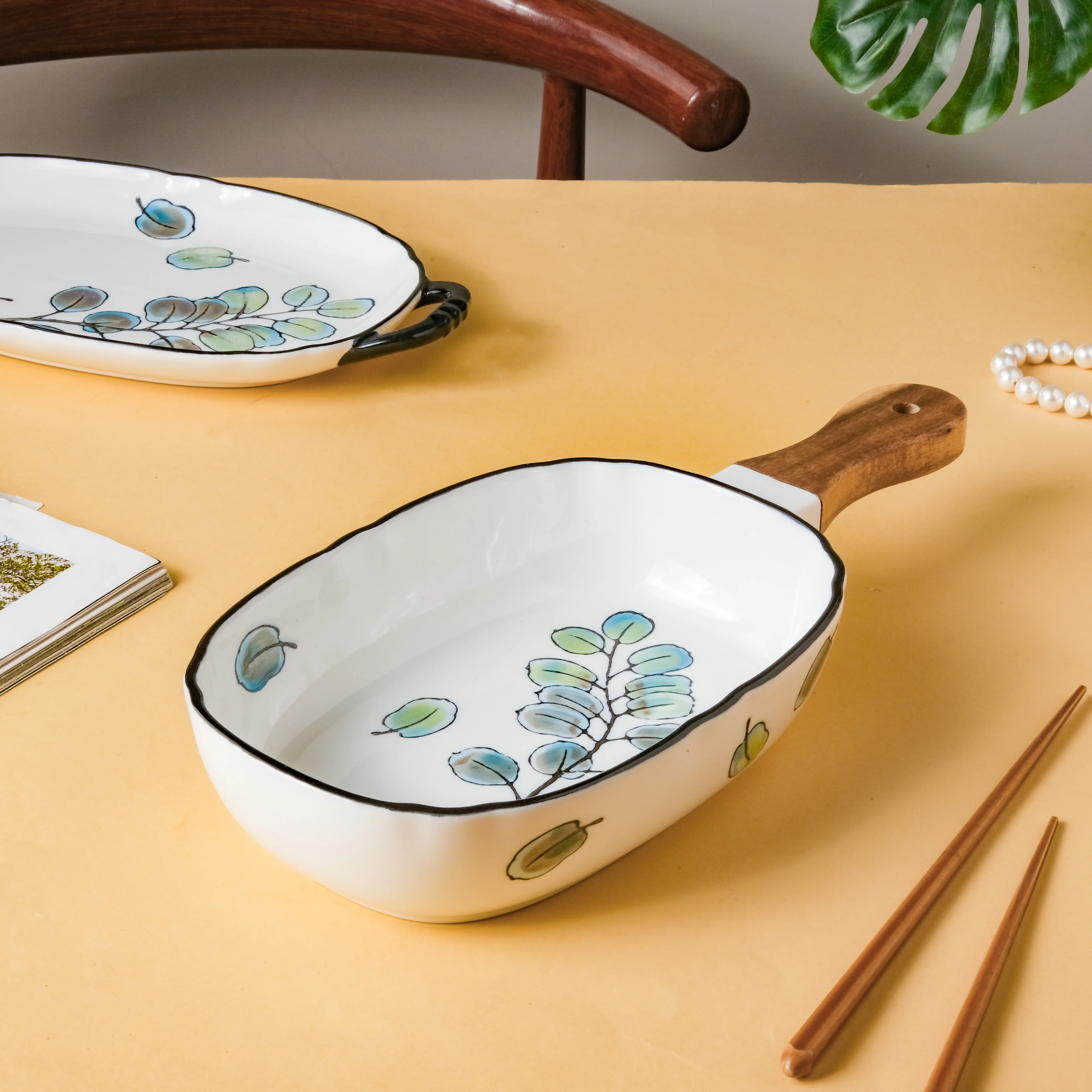 Leaf Ceramic Pasta Bowl - Image 6
