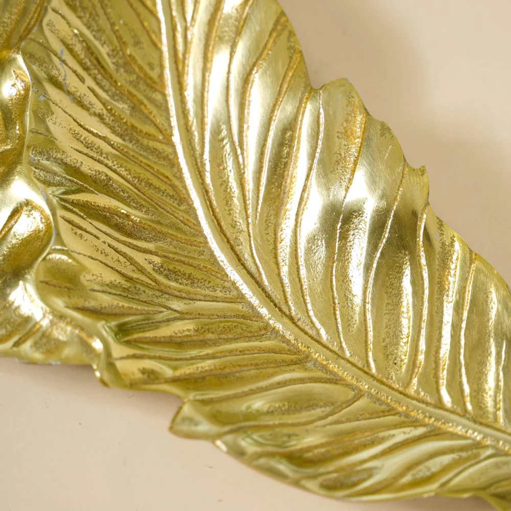 Leaf Platter For Table Decor Gold 20 Inch - Image 4