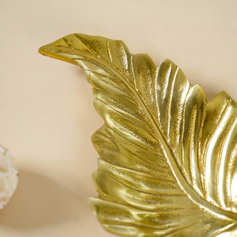 Leaf Platter For Table Decor Gold 20 Inch - Image 6