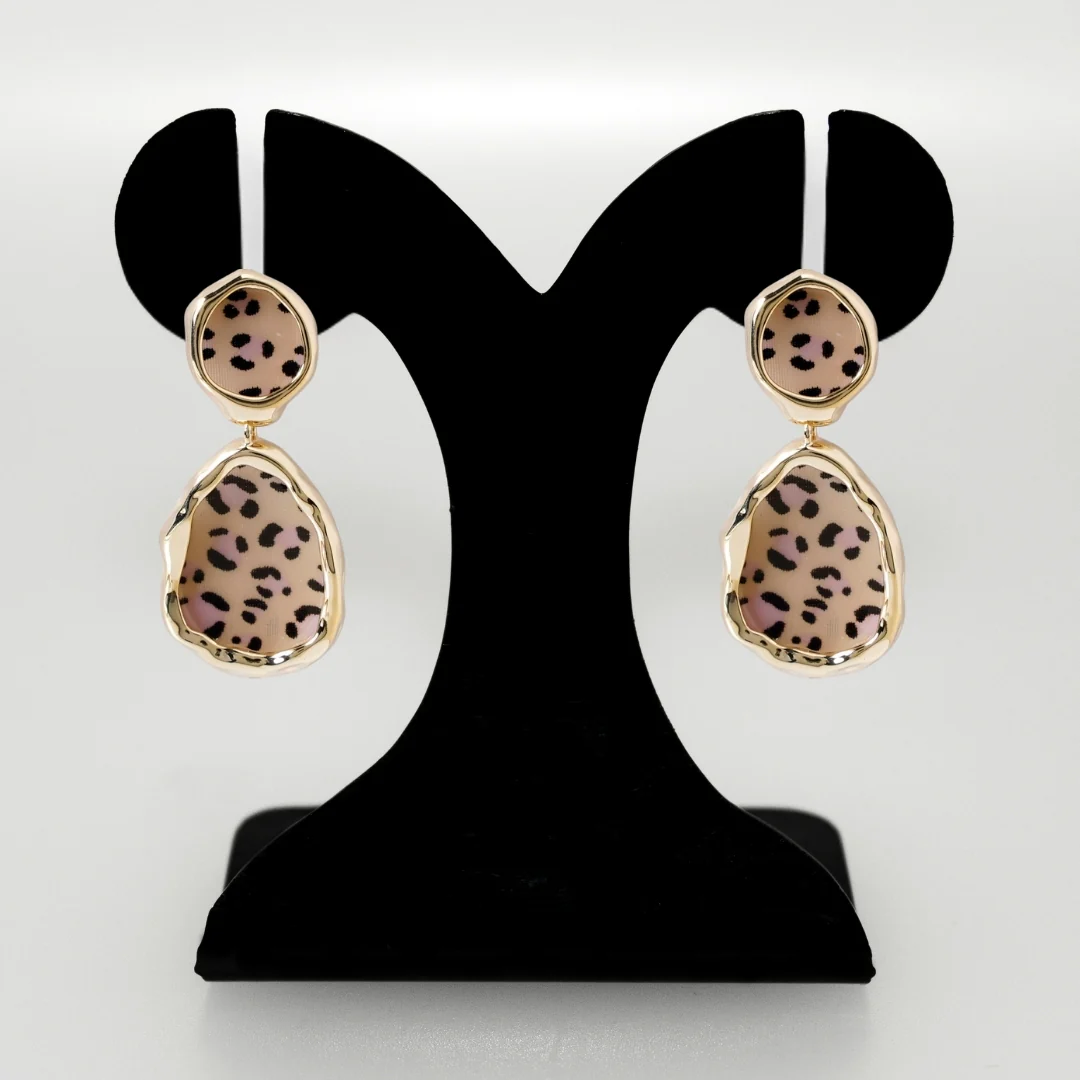 Leopard Print Dangler Earrings - Image 6