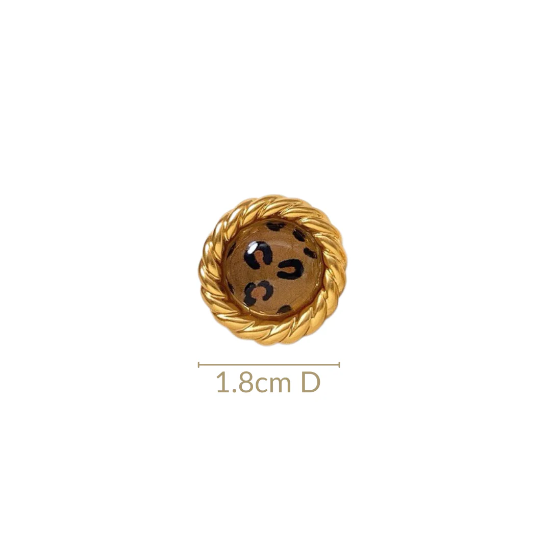 Leopard Print Stud Earrings - Image 3