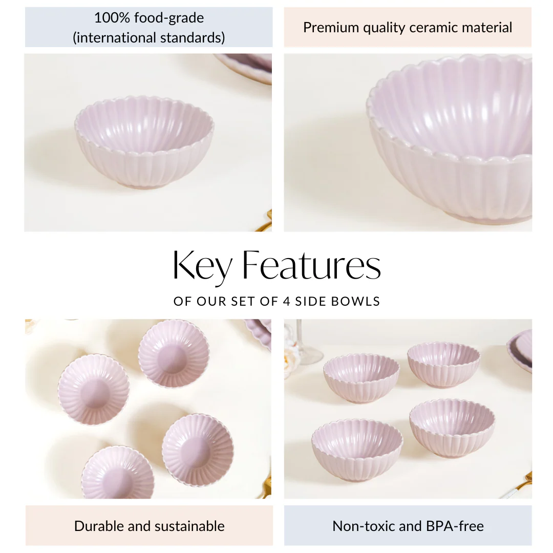 Lilac Scallop Side Bowls Set Of 4 250ml - Image 4