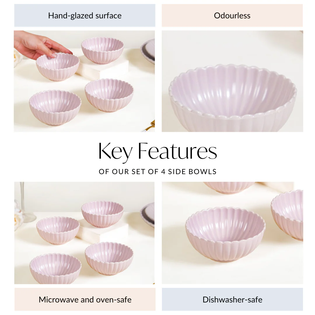 Lilac Scallop Side Bowls Set Of 4 250ml - Image 5