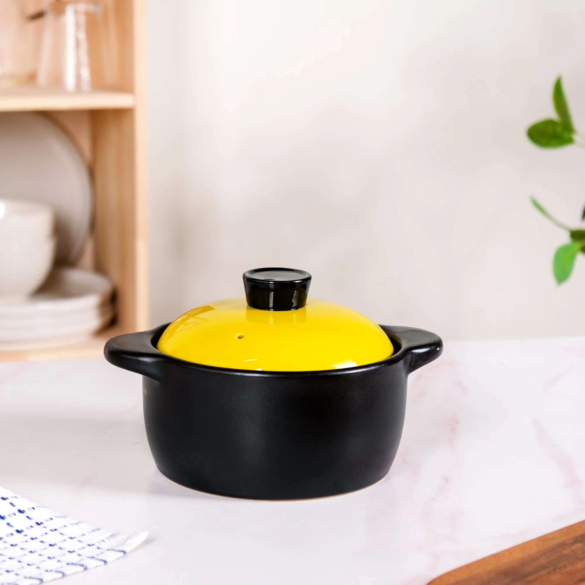 Limonelle Ceramic Cooking Pot With Lid 1200ml
