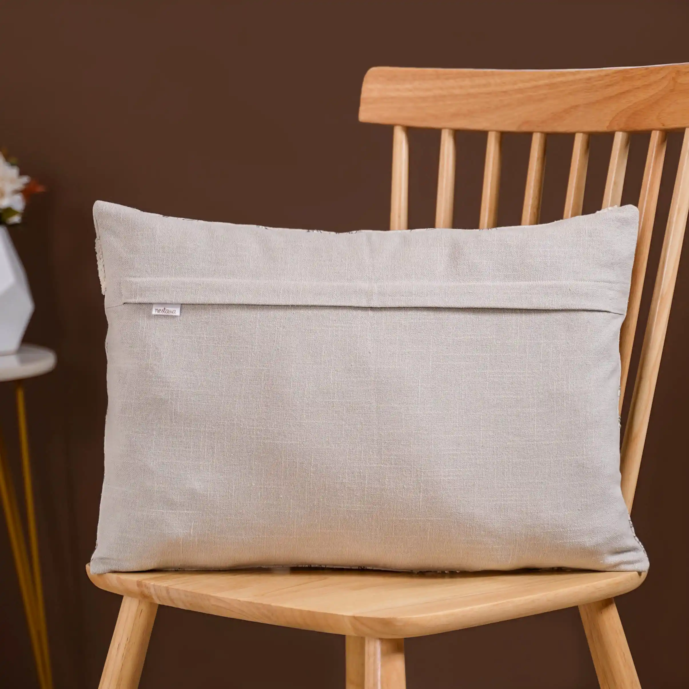 Linen Cotton Rectangular Cushion Cover 20x14 Inch - Image 9