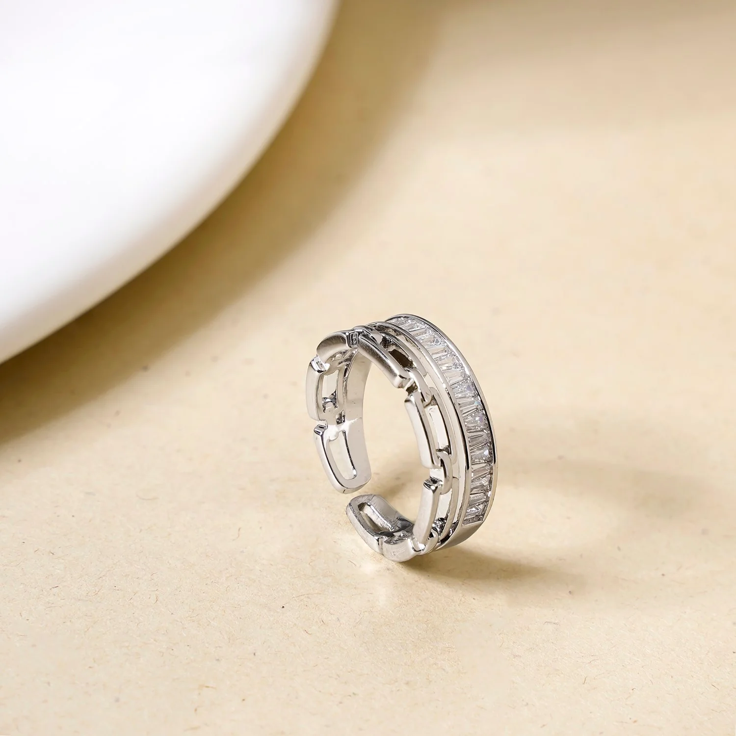 Linked With Love Duo Band Silver Ring - Image 5